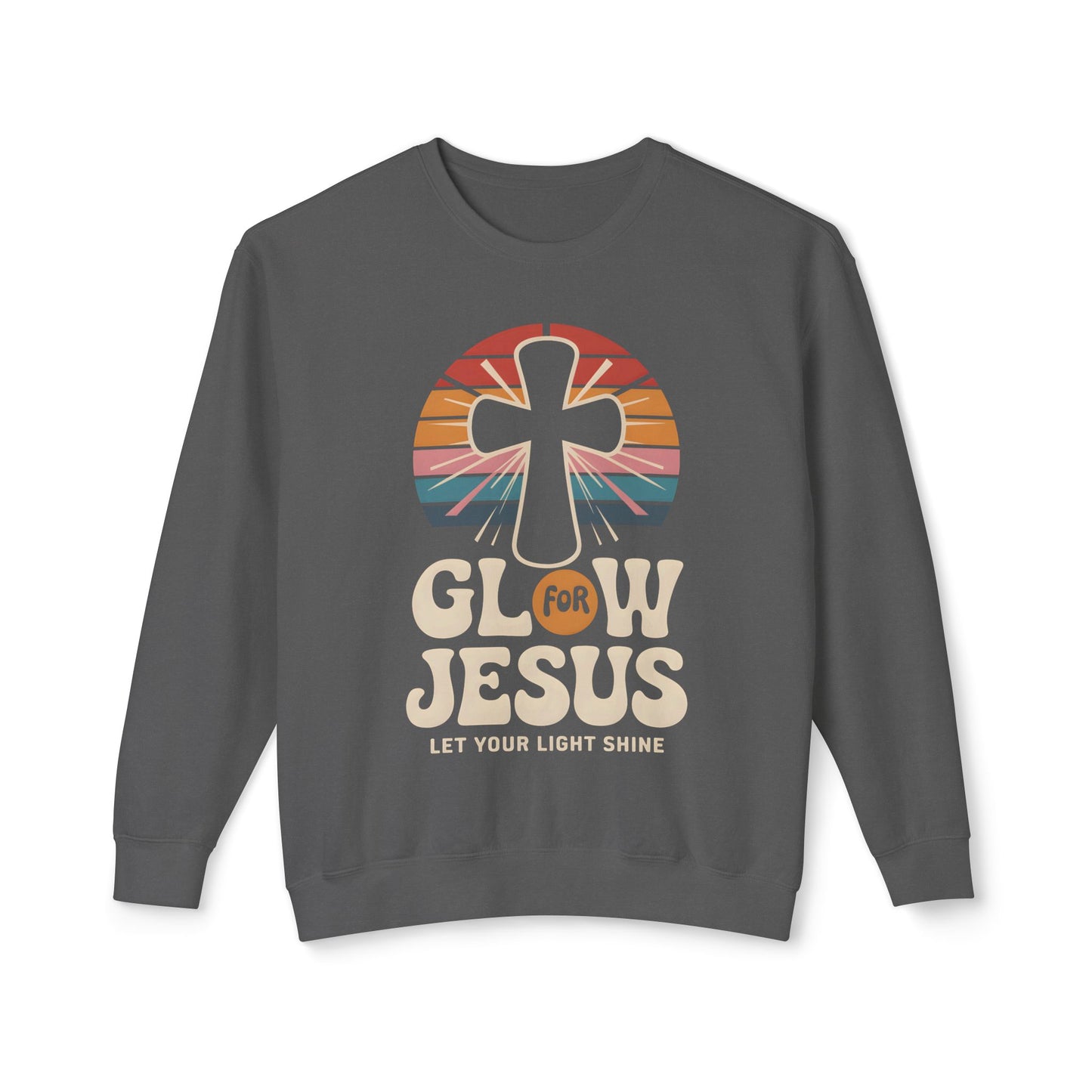 Glow for Jesus Unisex Lightweight Crewneck Sweatshirt | Faith Apparel, Christian Gift, Inspirational Wear, Religious Outfit, Casual Comfort