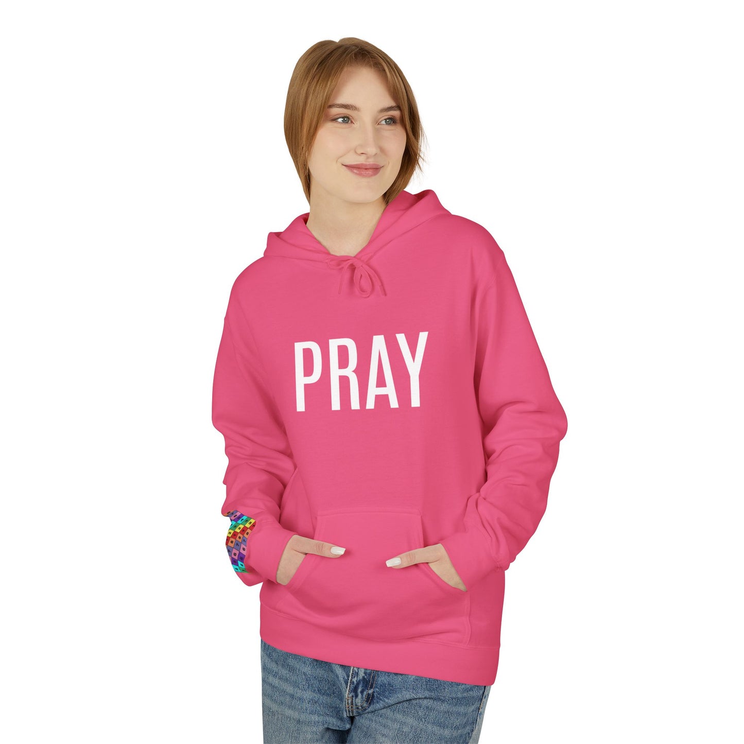 Pray Fleece Hoodie, Unisex Softstyle Hoodie, Cozy Prayer Hooded Sweatshirt, Inspirational Apparel, Perfect for Relaxation or Gifts