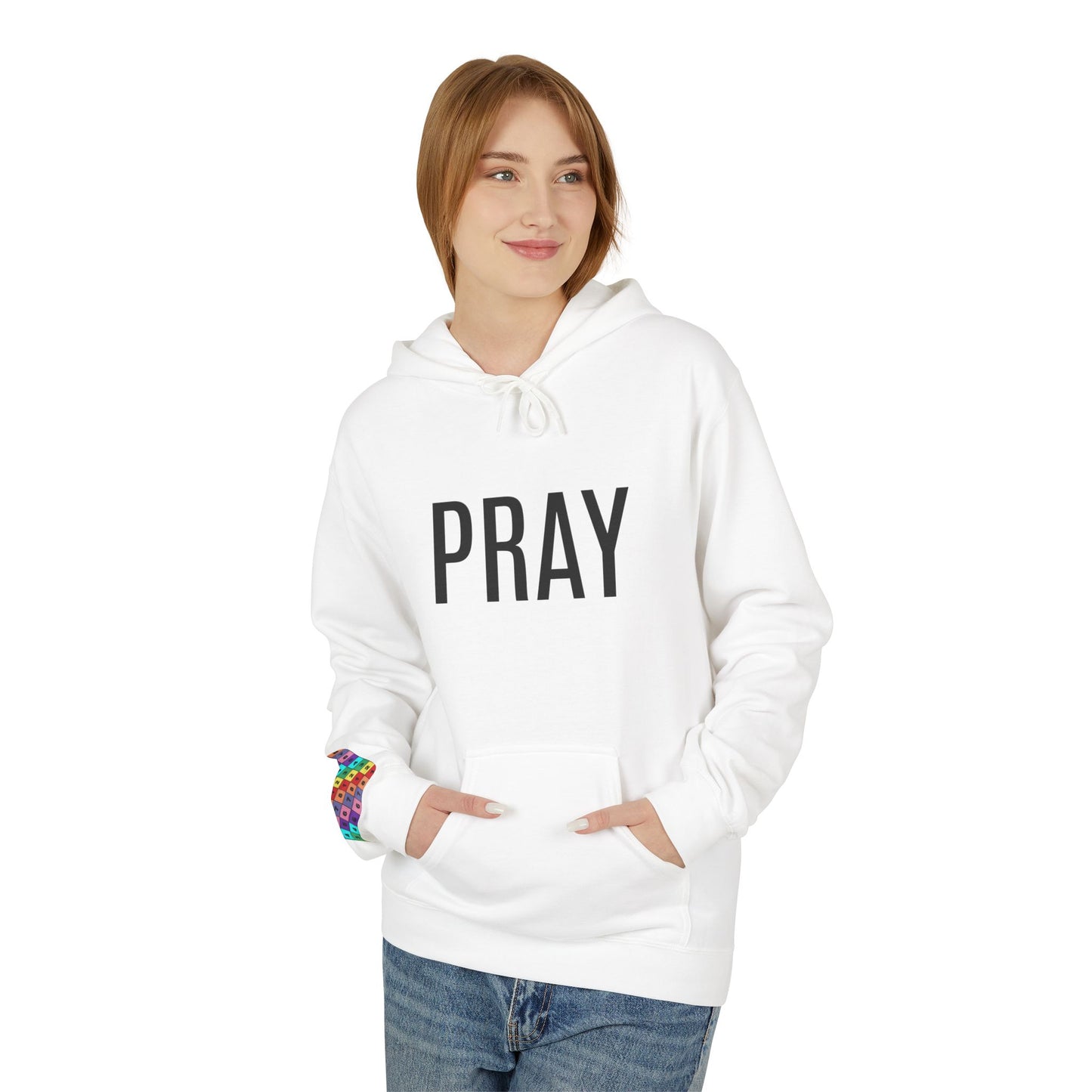 Pray Fleece Hoodie, Unisex Softstyle Hoodie, Cozy Prayer Hooded Sweatshirt, Inspirational Apparel, Perfect for Relaxation or Gifts