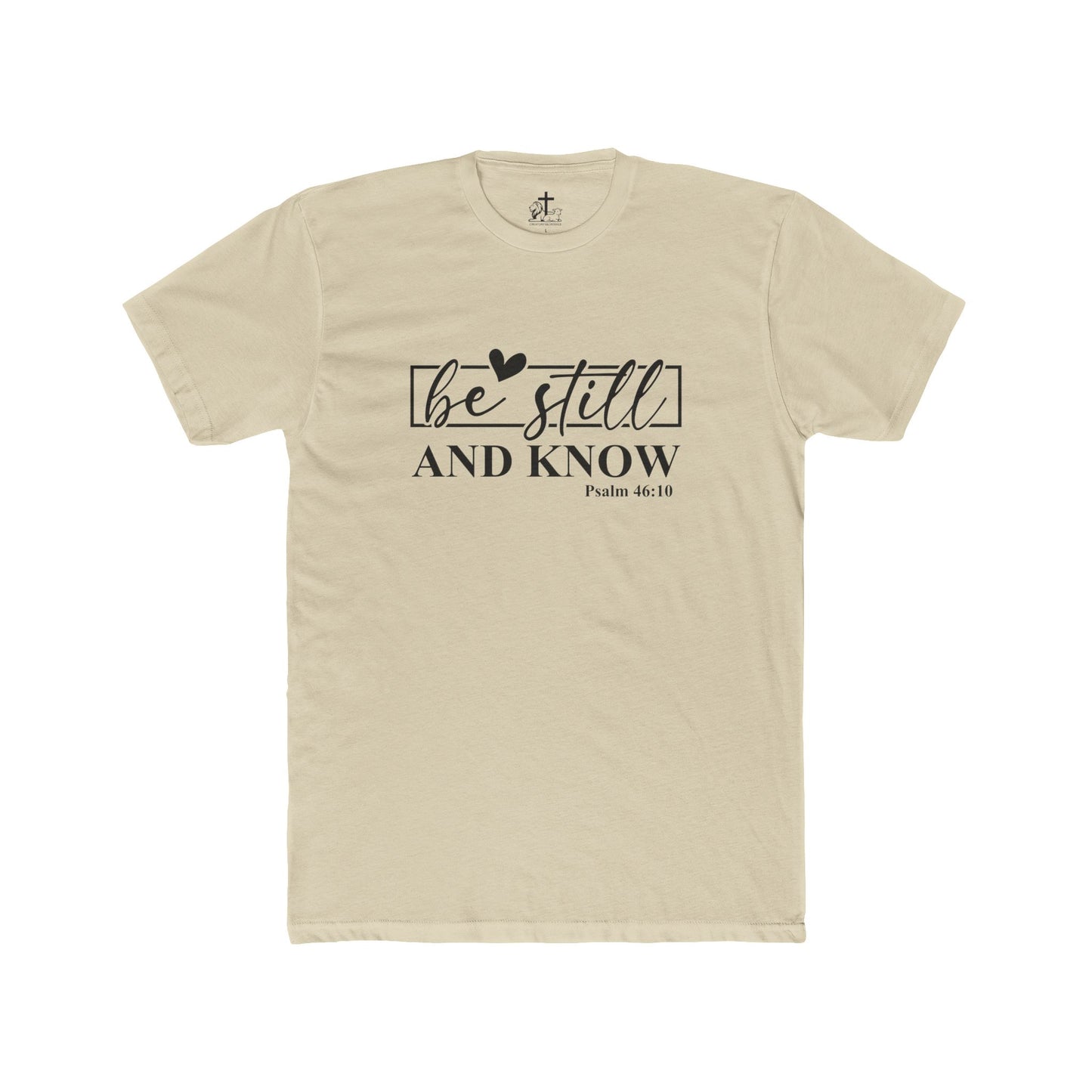 Inspirational Unisex Cotton Crew Tee - Be Still and Know, Faith Shirt, Christian Gift, Relaxed Fit, Everyday Wear