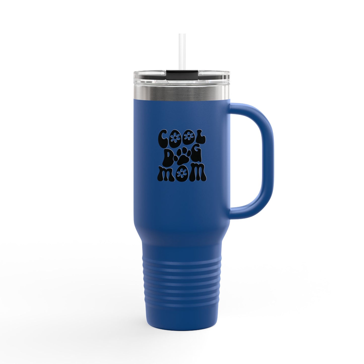 Cool Dog Mom Insulated Travel Mug, 40oz - Trendy Pet Lover Gift, Dog Lover Mug, Travel Tumbler, Hot Drink Cup, Funny Dog Mom Design
