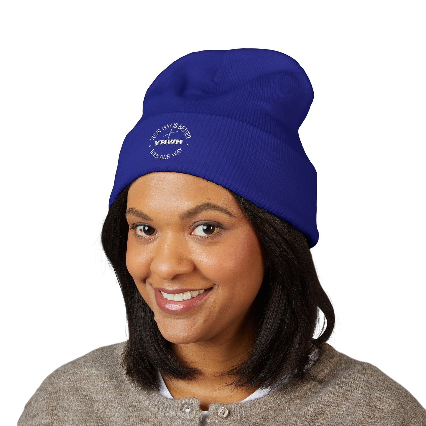 Cozy Cuffed Beanie with Embroidery, Fashion Accessory, Winter Gift, Outdoor Gear, Warm Headwear, Casual Style