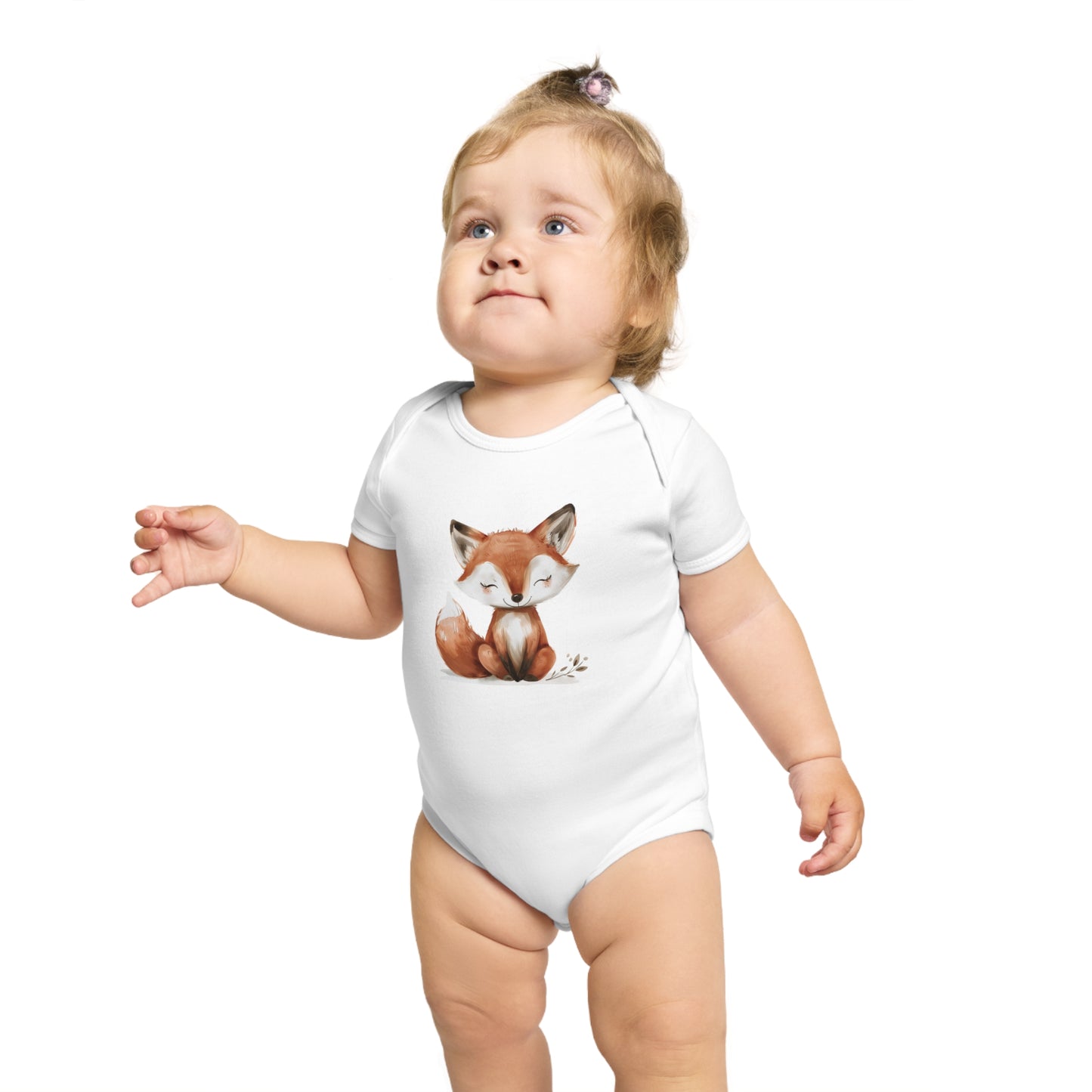 Adorable Fox Short Sleeve Baby Bodysuit | Cute Infant Outfit, Baby Shower Gift, Toddler Clothing, Newborn Wear, Eco-friendly Fabric