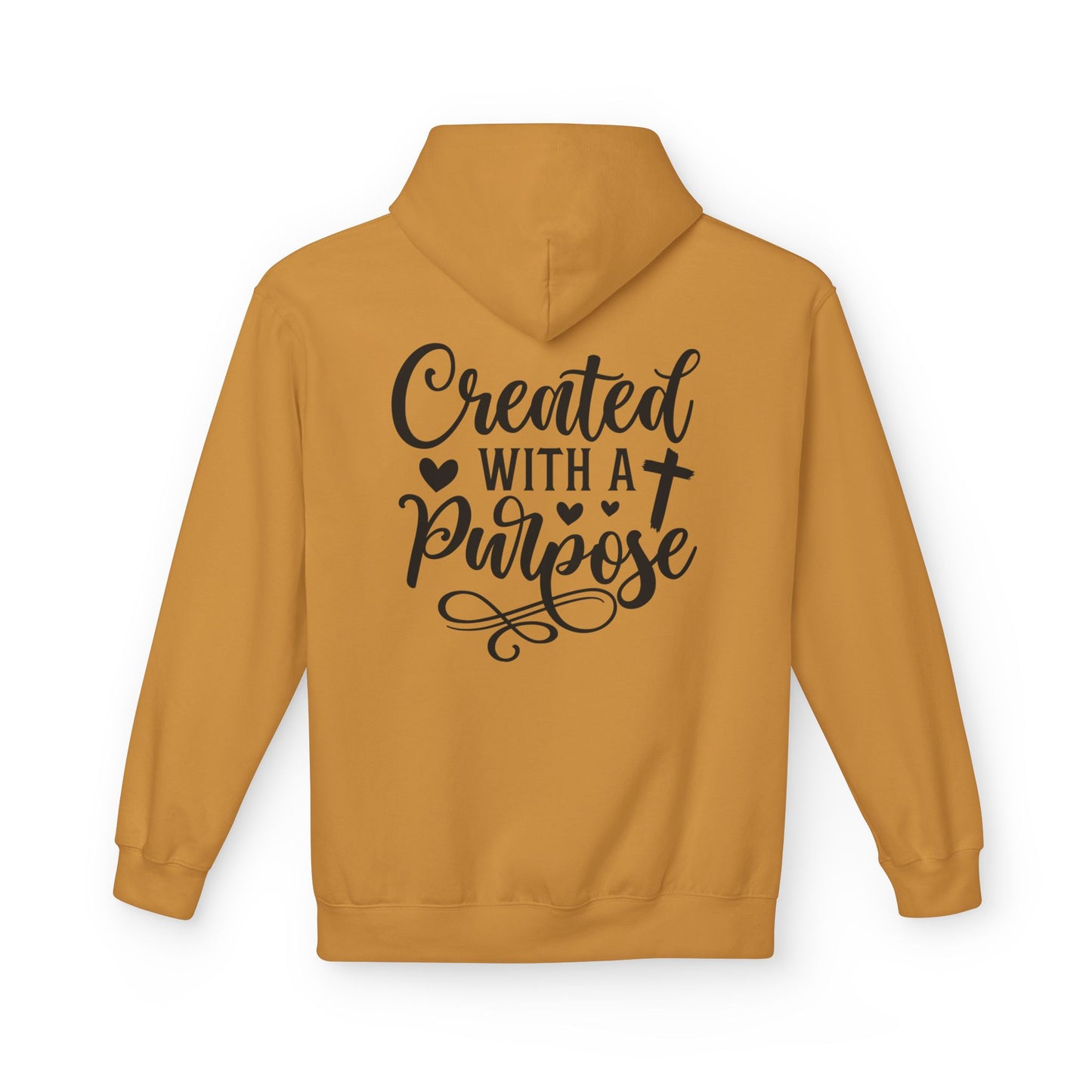 Inspired Fleece Hoodie with Heart and Cross Design, Christian Gift, Casual Wear, Everyday Comfort, Faith-Based Apparel, Cozy Hoodie