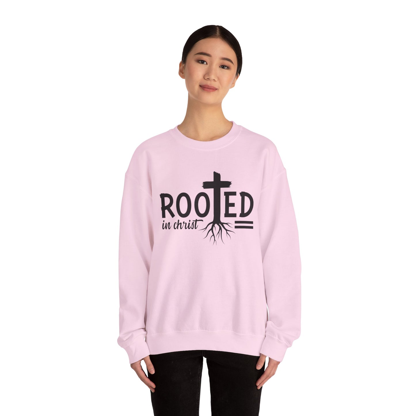 Rooted in Christ Unisex Crewneck Sweatshirt - Faith-Based Apparel, Christian Gift, Cozy Winter Wear, Inspirational Gifts, Spiritual Clothing