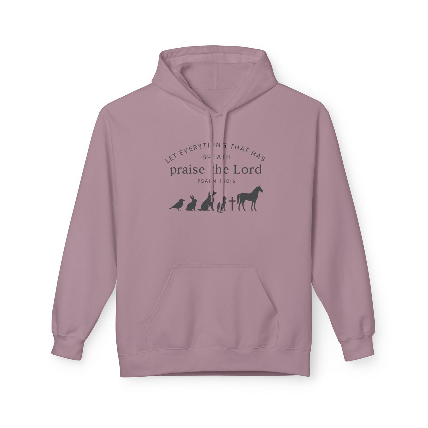 Praise the Lord Animal Silhouette Hoodie, Unisex Fleece Sweatshirt, Christian Gift, Cozy Wear, Spiritual Apparel