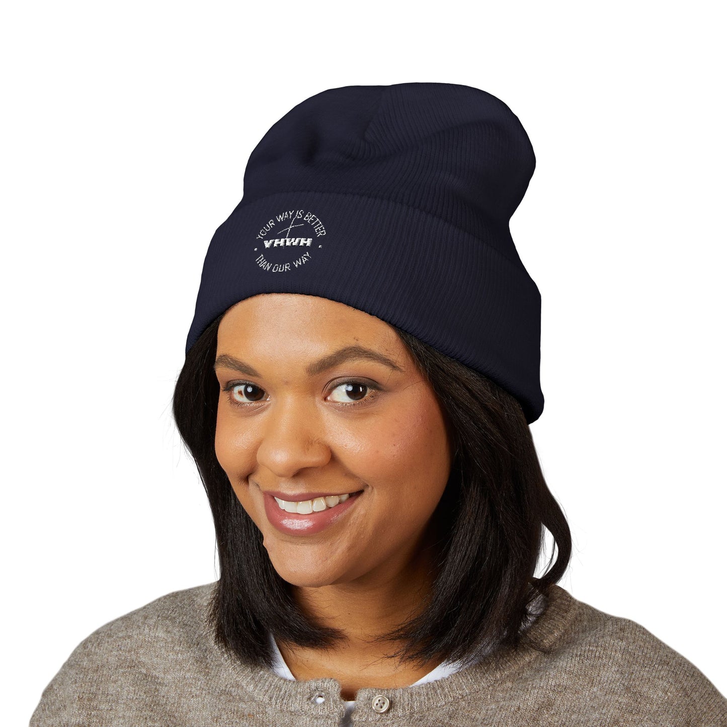 Cozy Cuffed Beanie with Embroidery, Fashion Accessory, Winter Gift, Outdoor Gear, Warm Headwear, Casual Style