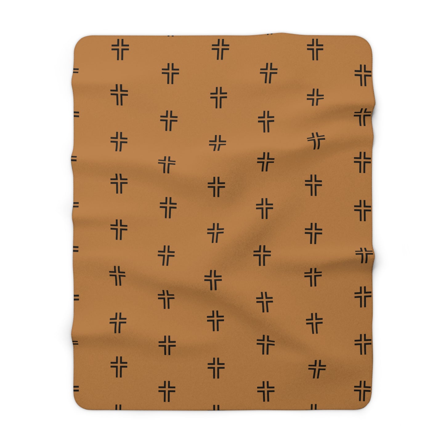 Cozy Cross Pattern Sherpa Fleece Blanket, Soft Throw for Home, Gift for Friends, Christian Decor, Perfect for Any Occasion