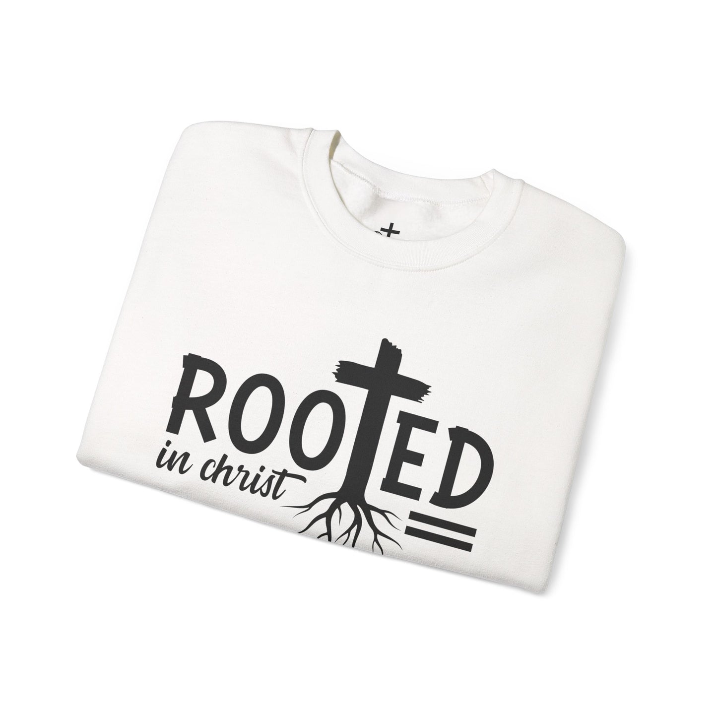 Rooted in Christ Unisex Crewneck Sweatshirt - Faith-Based Apparel, Christian Gift, Cozy Winter Wear, Inspirational Gifts, Spiritual Clothing