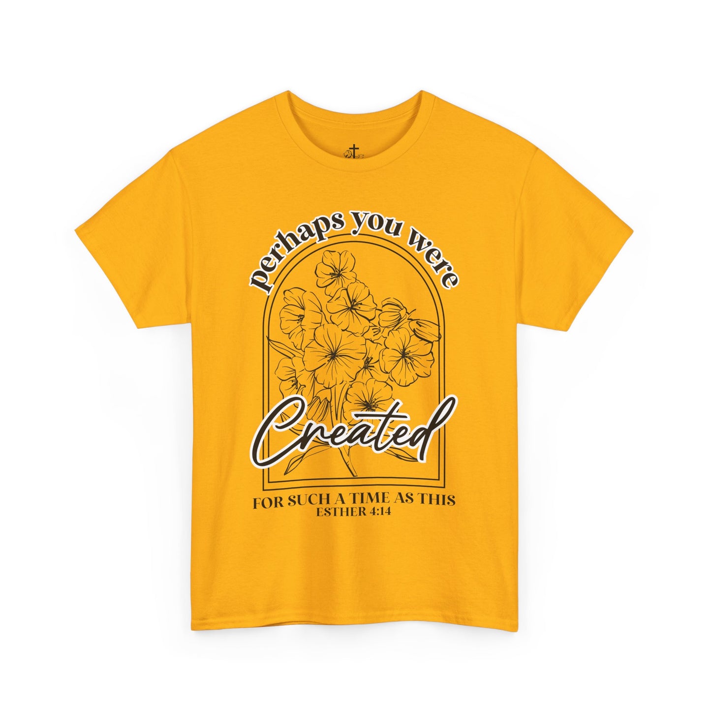 Created Floral Quote Unisex Tee, Inspirational Faith Cotton T-Shirt, Comfortable Graphic Shirt, Perfect Gift for Friends, Christian Apparel