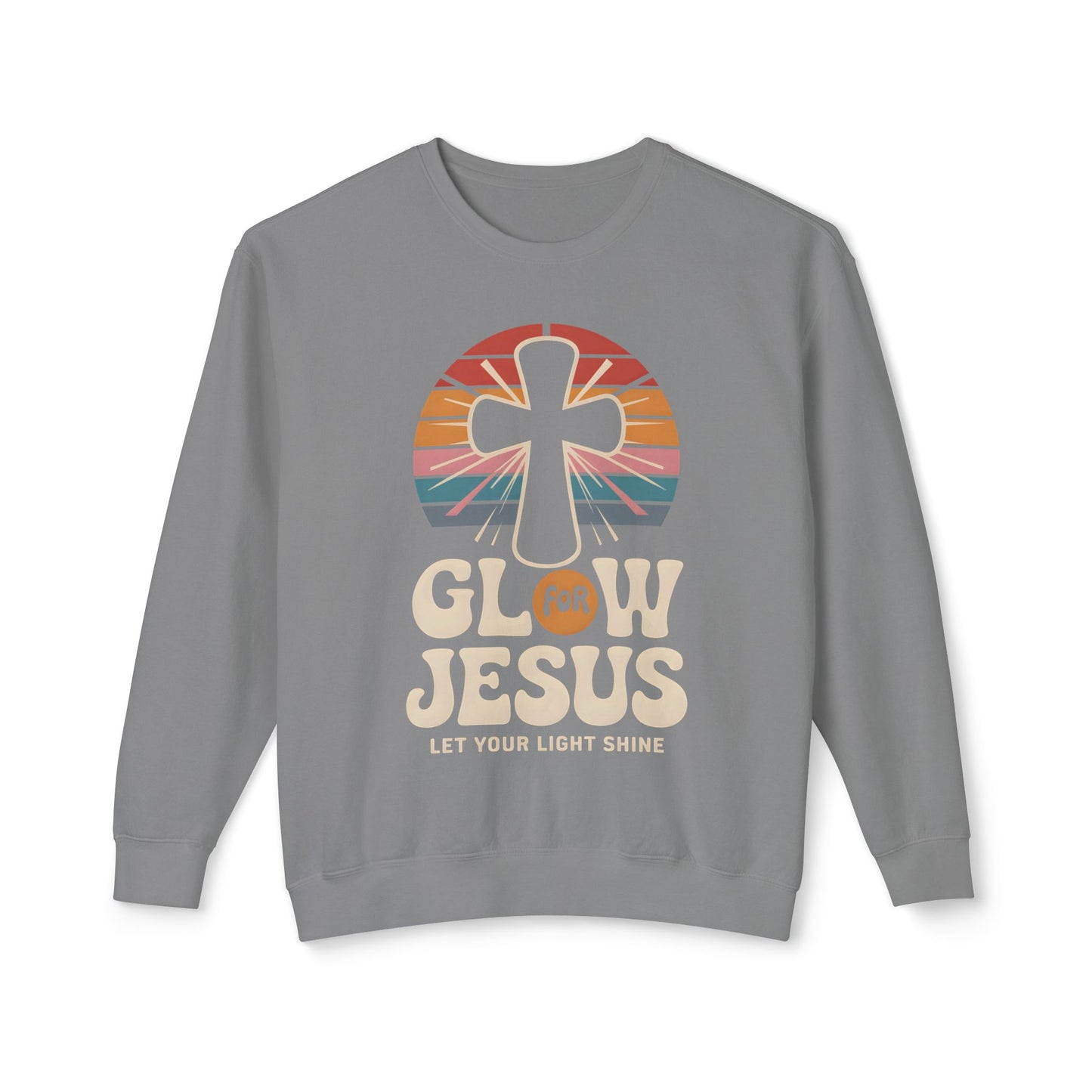 Glow for Jesus Unisex Lightweight Crewneck Sweatshirt | Faith Apparel, Christian Gift, Inspirational Wear, Religious Outfit, Casual Comfort