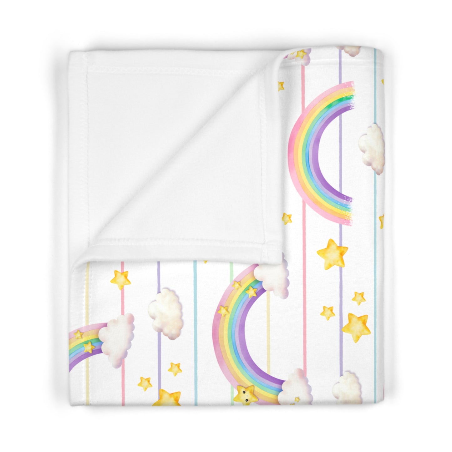 Rainbow Cloud Baby Blanket, Soft Fleece Throw for Nursery, Cozy Nursery Decor, Gift for New Parents, Perfect for Baby Showers