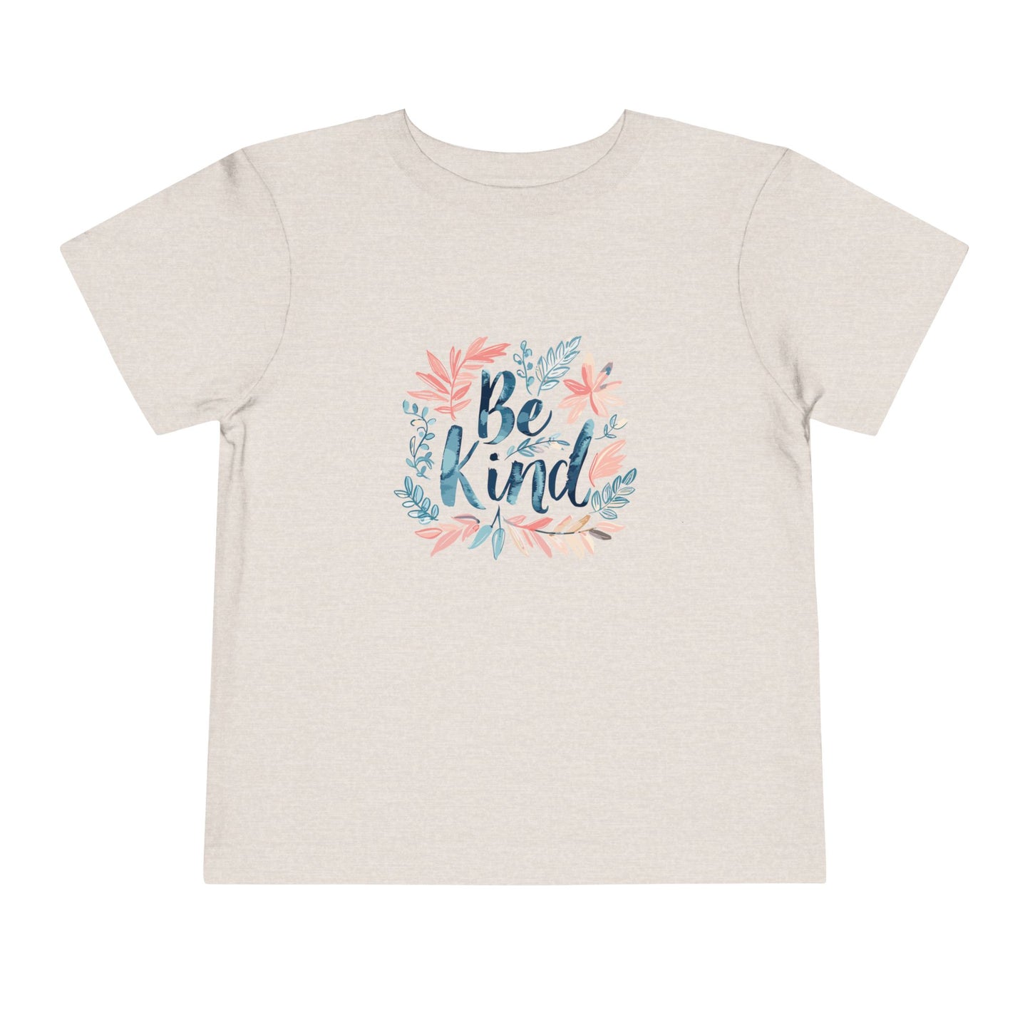 Toddler Short Sleeve Tee - "Be Kind" Floral Design, Cute Kids T-Shirt, Positive Message Tee, Gift for Toddlers, Summer Wear