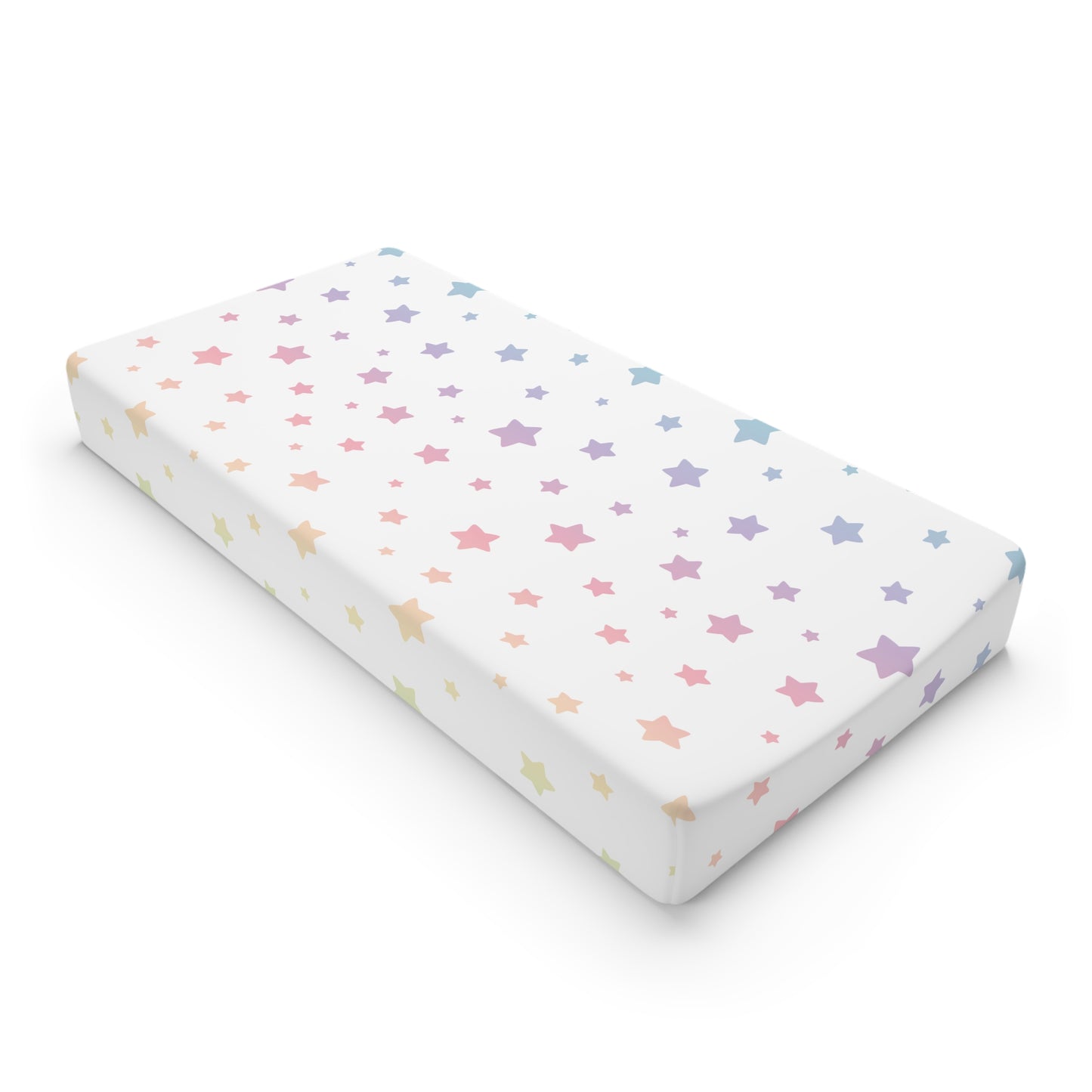 Colorful Star Baby Changing Pad Cover, Nursery Decor, Baby Shower Gift, Soft Cotton Bedding, Gender Neutral Baby Essentials