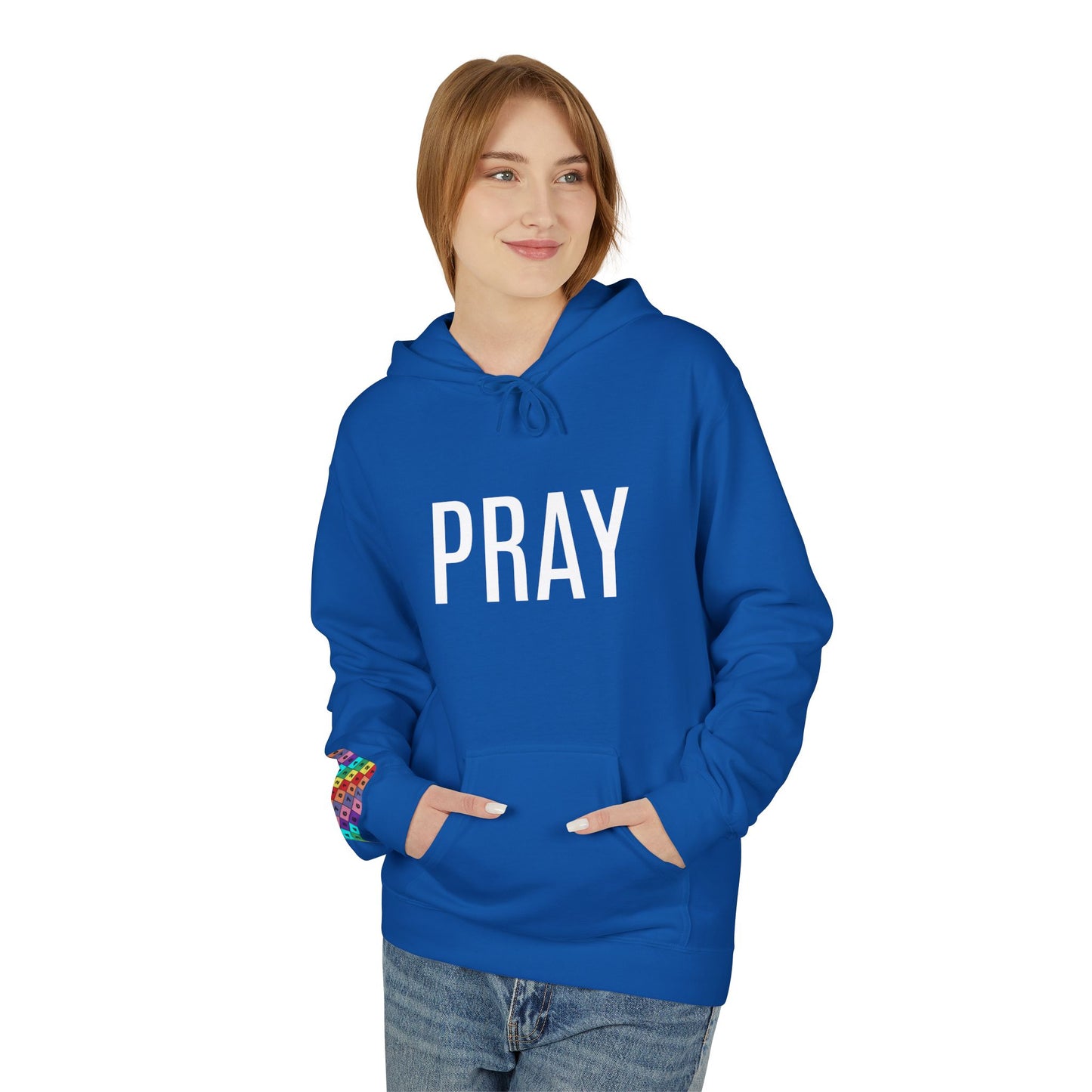 Pray Fleece Hoodie, Unisex Softstyle Hoodie, Cozy Prayer Hooded Sweatshirt, Inspirational Apparel, Perfect for Relaxation or Gifts