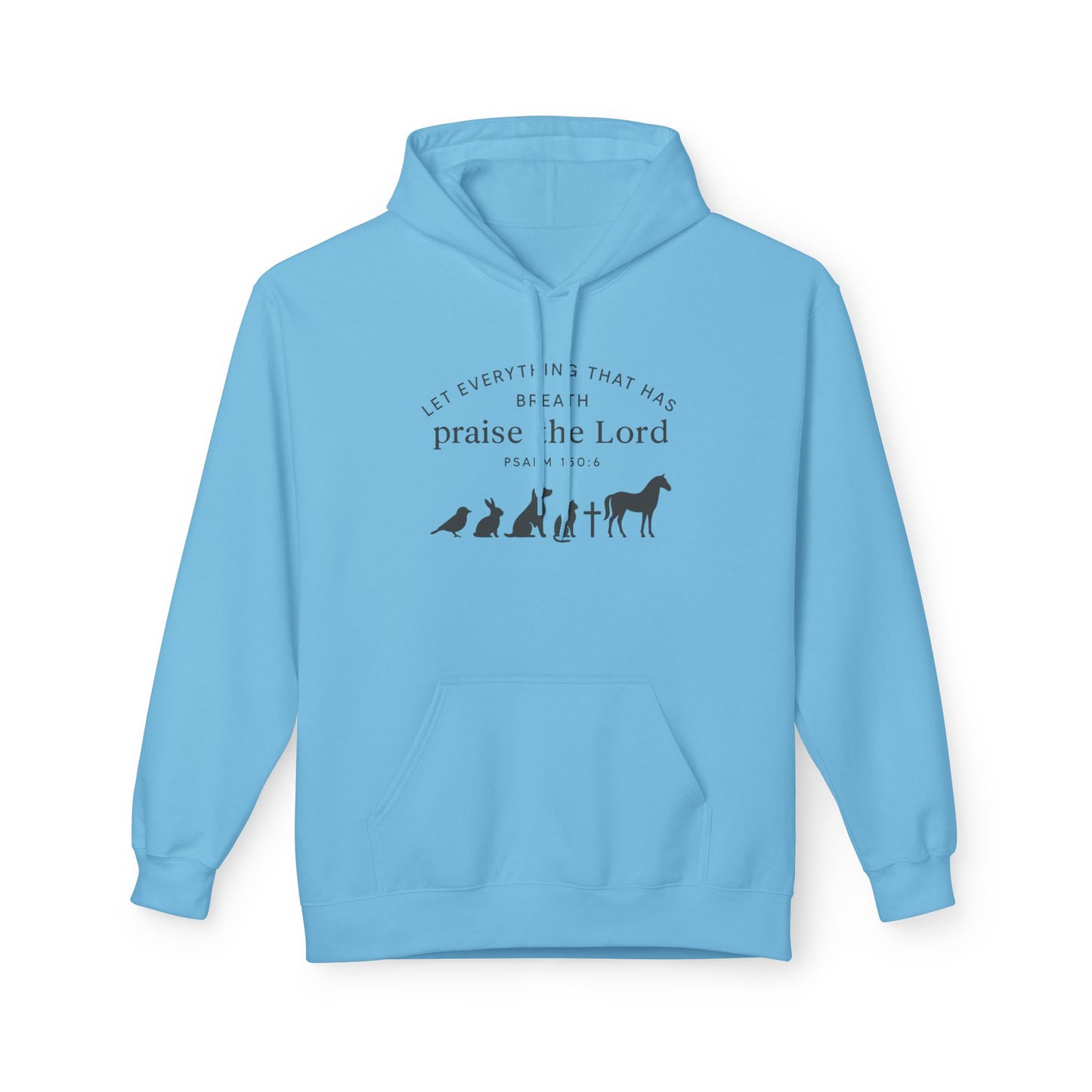 Praise the Lord Animal Silhouette Hoodie, Unisex Fleece Sweatshirt, Christian Gift, Cozy Wear, Spiritual Apparel