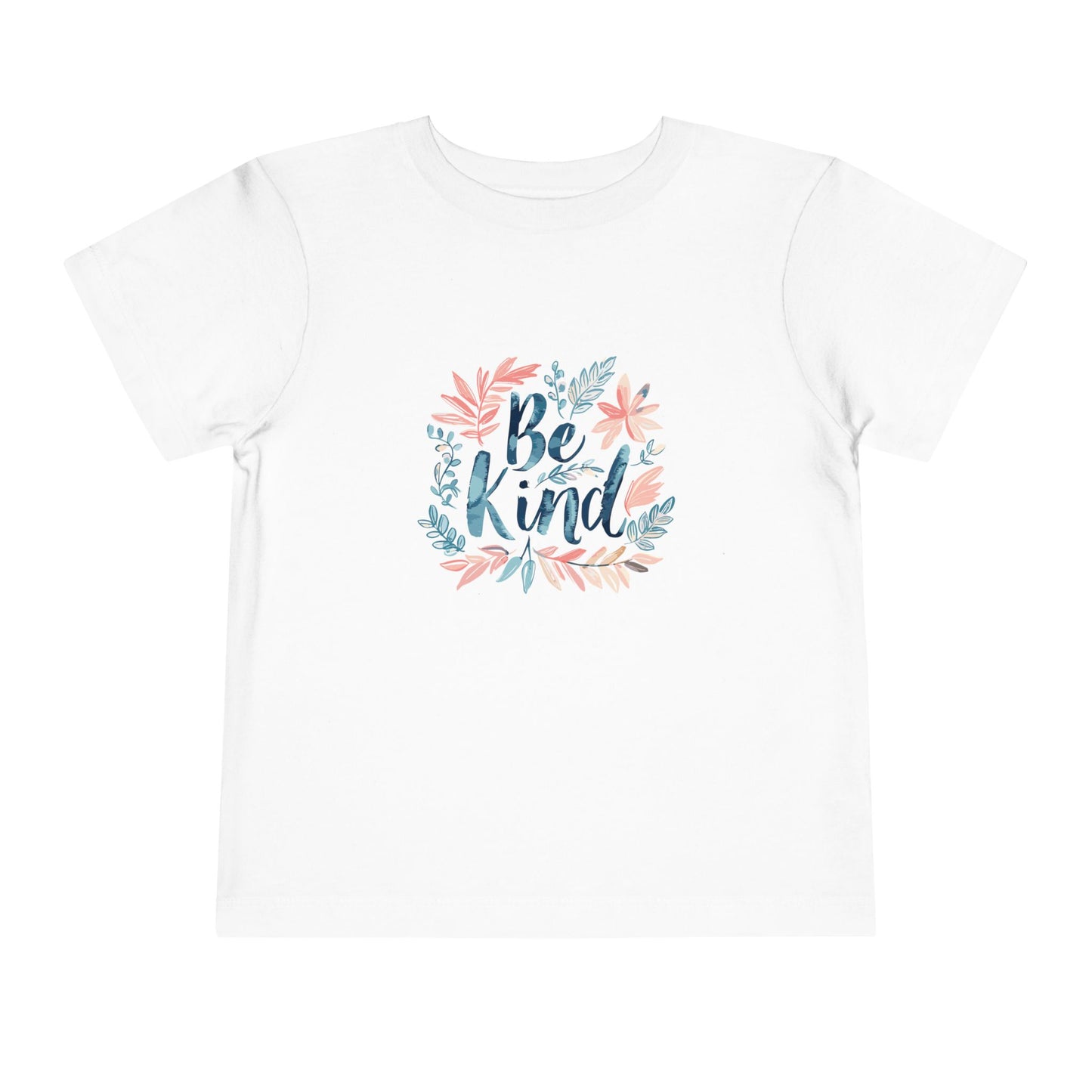 Toddler Short Sleeve Tee - "Be Kind" Floral Design, Cute Kids T-Shirt, Positive Message Tee, Gift for Toddlers, Summer Wear
