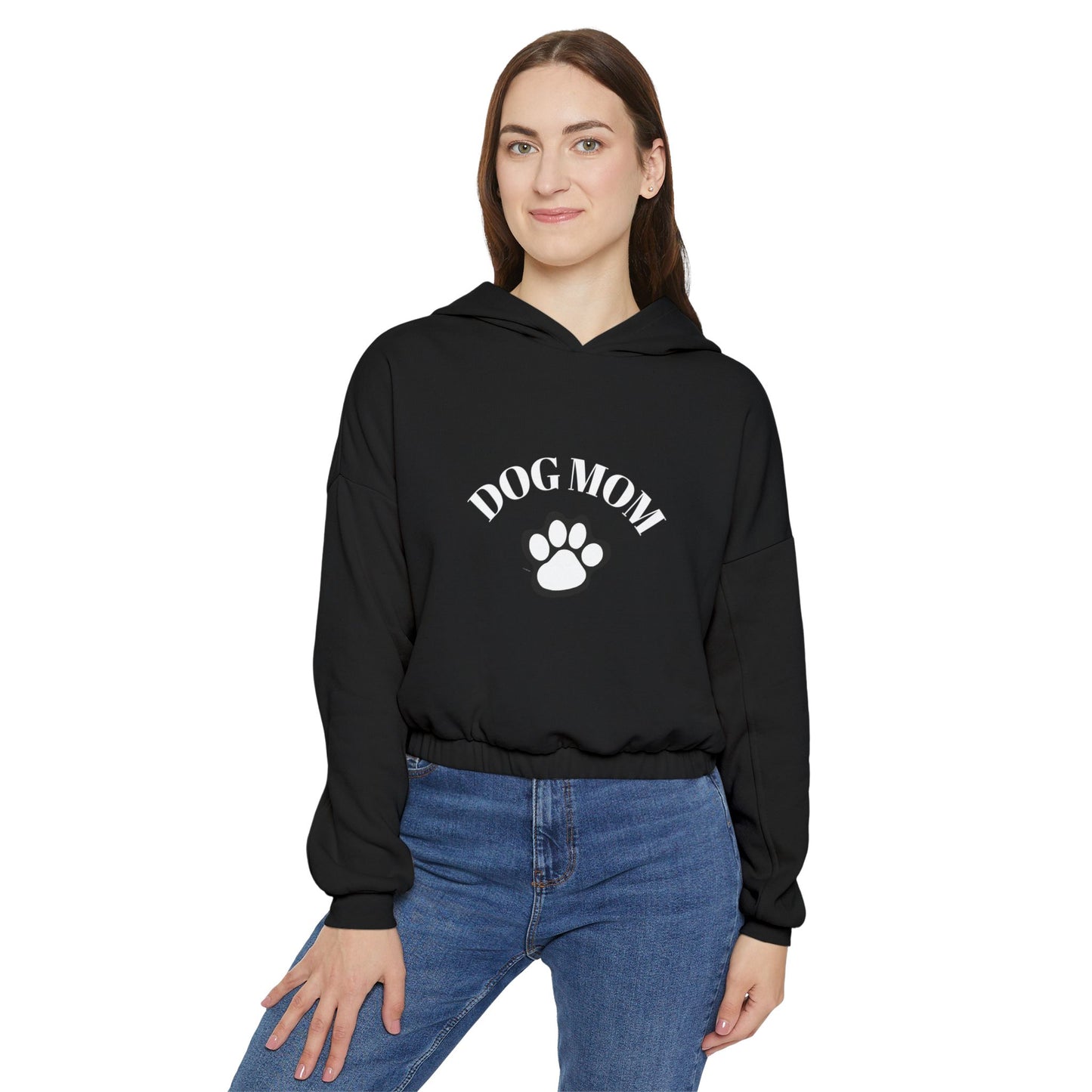 Stylish Dog Mom Hoodie, Cozy Women's Hoodie, Pet Lover Gift, Cinched Sweatshirt for Moms, Casual Everyday Wear, Dog Owner Apparel