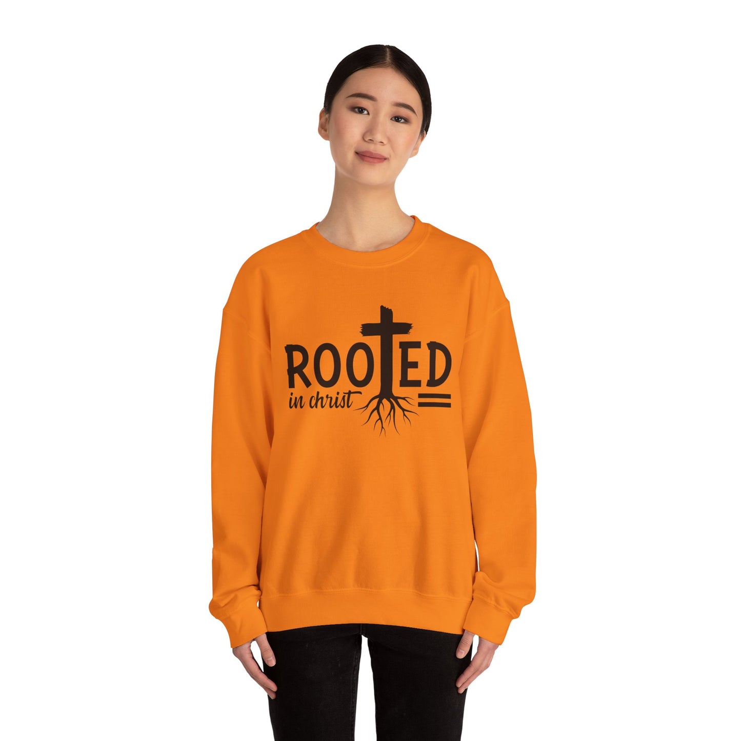 Rooted in Christ Unisex Crewneck Sweatshirt - Faith-Based Apparel, Christian Gift, Cozy Winter Wear, Inspirational Gifts, Spiritual Clothing
