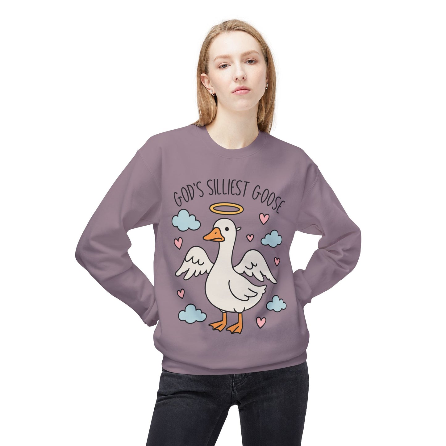 God's Silliest Goose Crewneck Sweatshirt, Funny Sweatshirt, Unisex Pullover, Gift for Animal Lovers, Quirky Casualwear