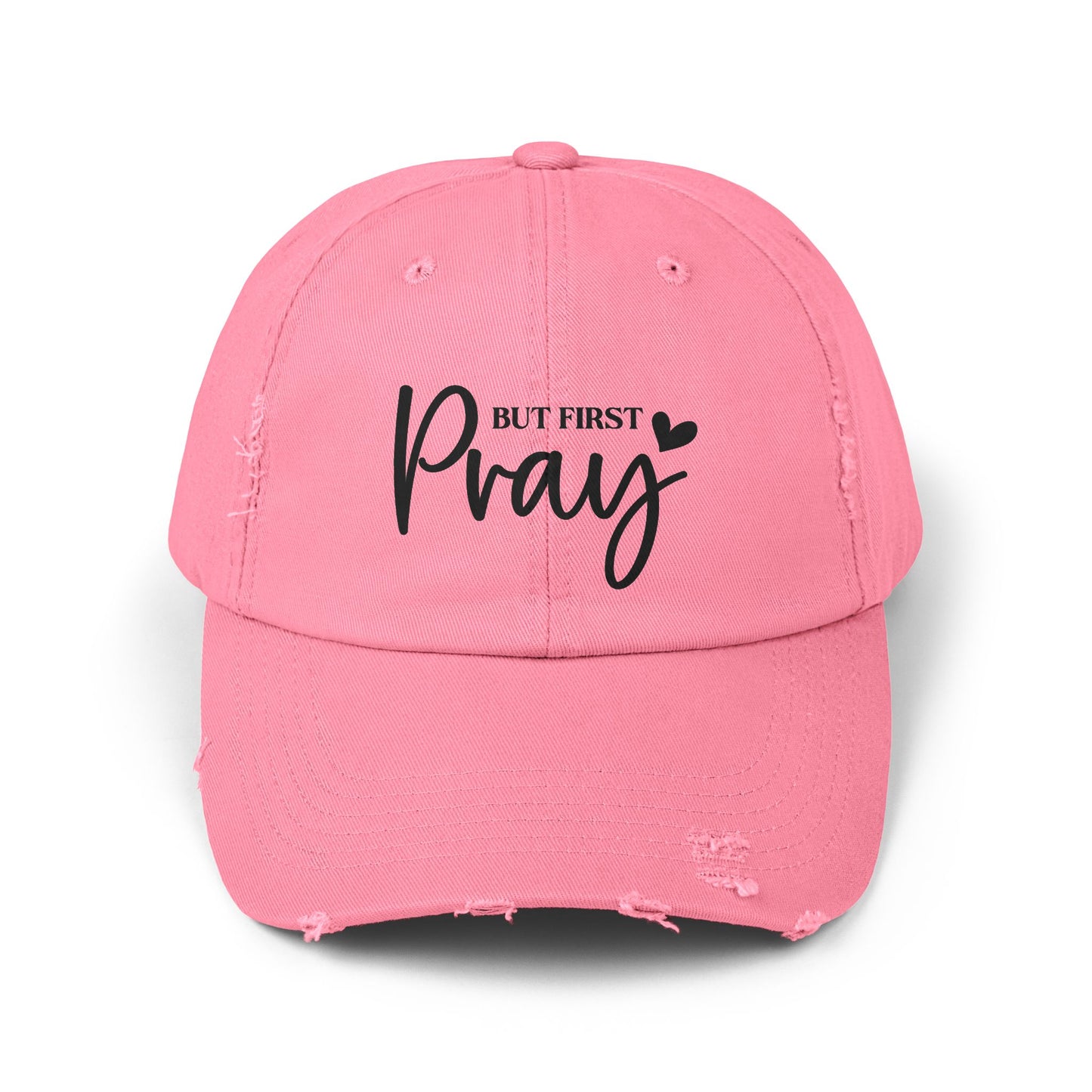 Unisex Distressed Cap with Inspirational 'But First Pray' Design, Thoughtful Gift for Faith Lovers, Casual Accessories for Daily Wear, [...]