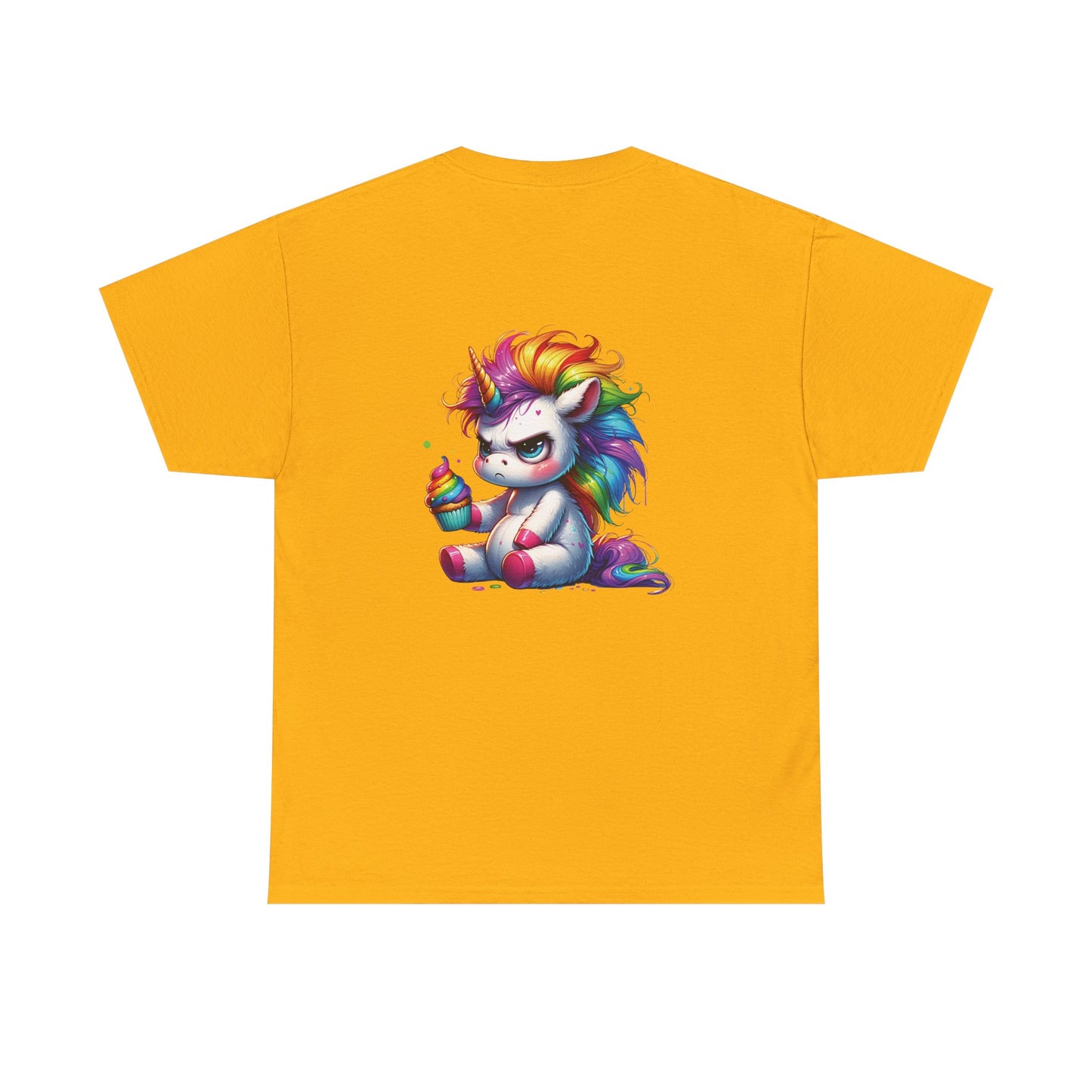 Rainbow Unicorn Heavy Cotton Tee | Fun Gift for Kids, Pride Month Apparel, Cute Animal T-shirt, Birthday Present, Summer Fashion