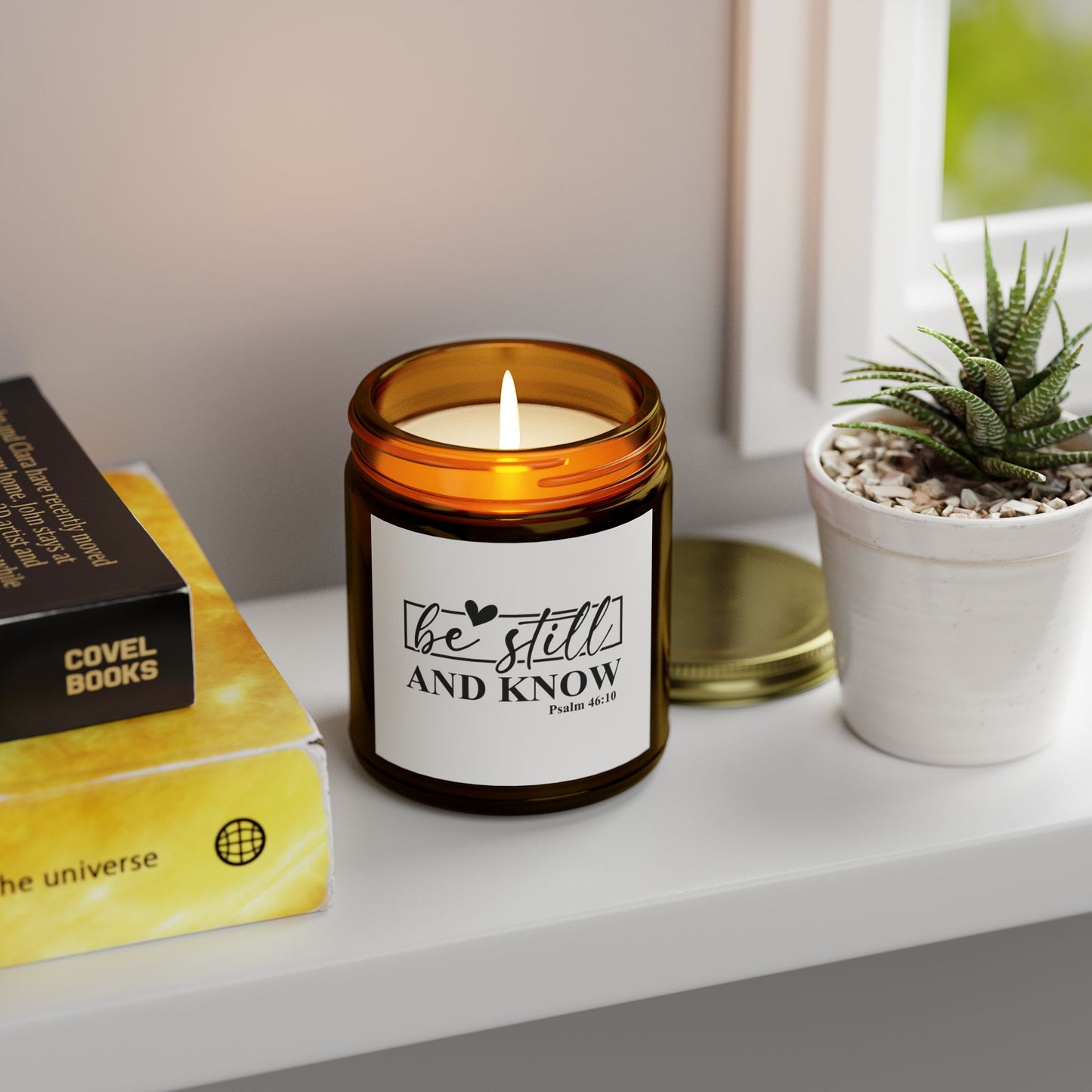 Be Still Candle - Scented Coconut Apricot Wax | Spiritual Home Decor, Gift for Mom, Meditation, Relaxation, Self-Care