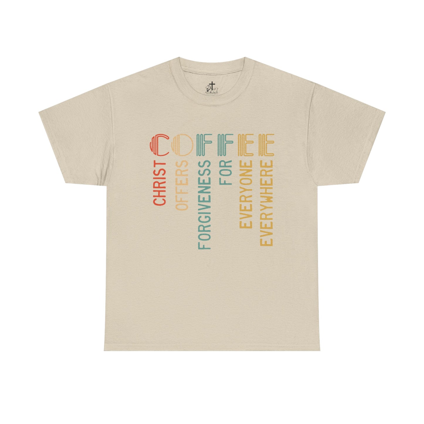 Inspirational Coffee Tee - Christ Offers Forgiveness, Unisex Heavy Cotton T-Shirt, Christian Apparel, Gift for Coffee Lovers, [...]