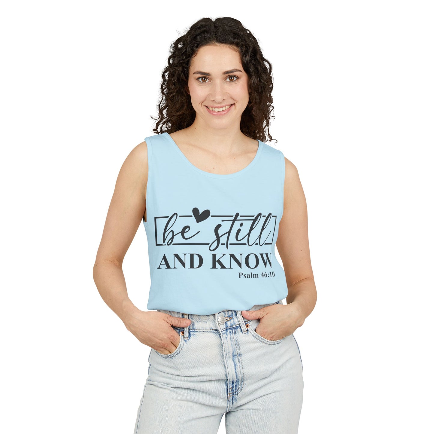Faith-Inspiring Unisex Tank Top, Summer Apparel, Inspirational Gift, Bible Verse Top, Relaxed Fit, Perfect for Church Events