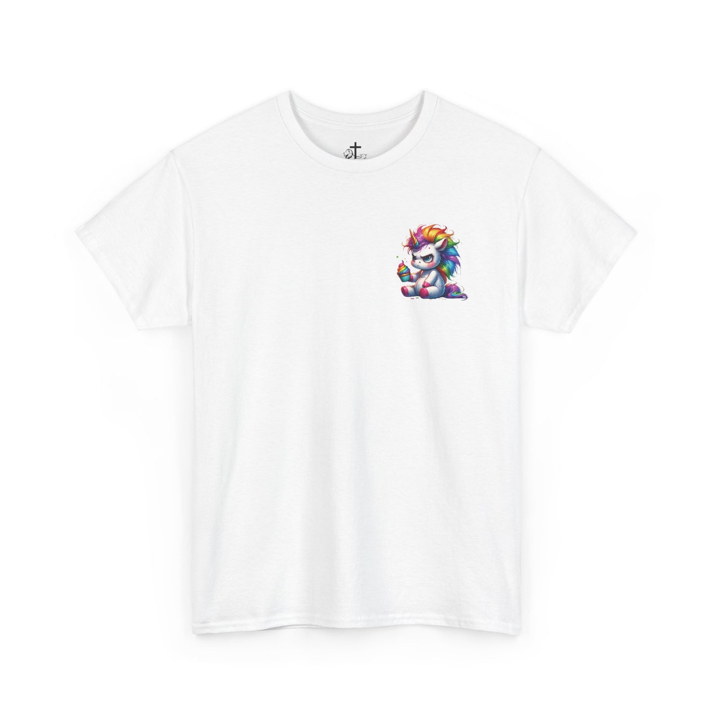 Rainbow Unicorn Heavy Cotton Tee | Fun Gift for Kids, Pride Month Apparel, Cute Animal T-shirt, Birthday Present, Summer Fashion
