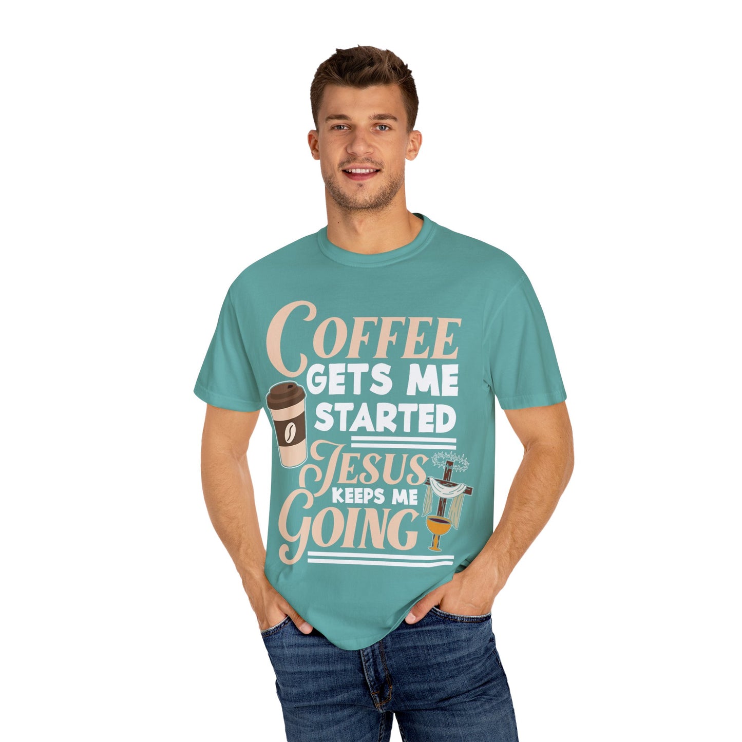 Coffee Jesus Unisex T-Shirt, Casual Graphic Tee, Christian Shirt Gift, Relaxed Fit Top, Gift for Coffee Lovers