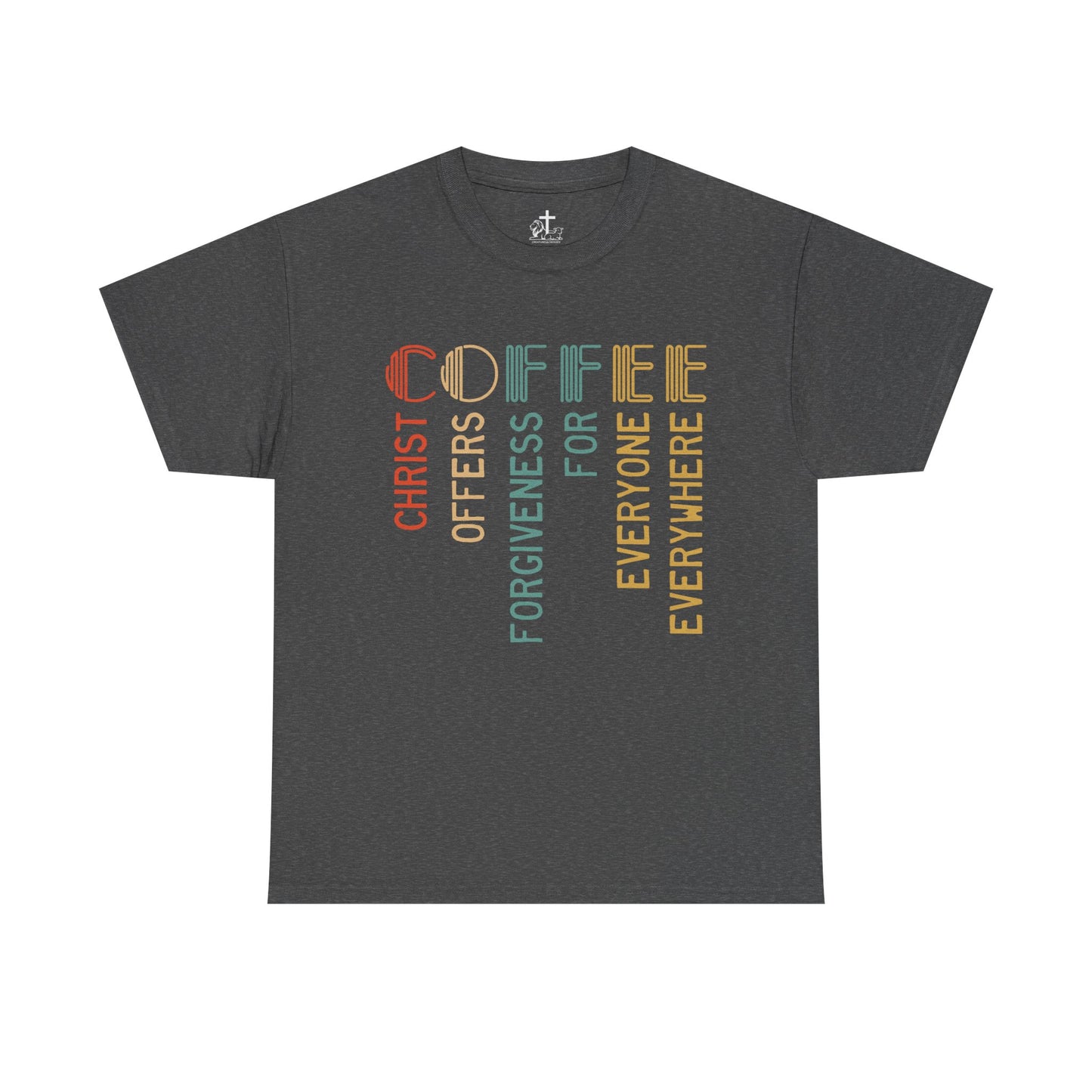 Inspirational Coffee Tee - Christ Offers Forgiveness, Unisex Heavy Cotton T-Shirt, Christian Apparel, Gift for Coffee Lovers, [...]