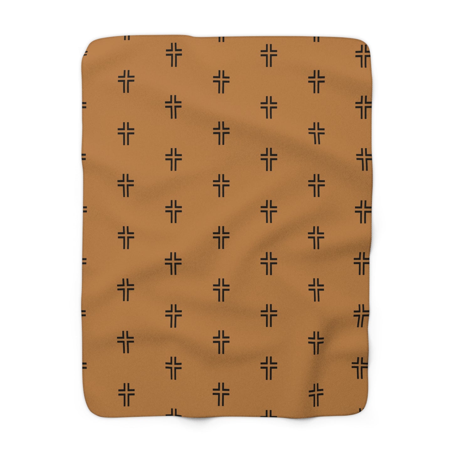 Cozy Cross Pattern Sherpa Fleece Blanket, Soft Throw for Home, Gift for Friends, Christian Decor, Perfect for Any Occasion
