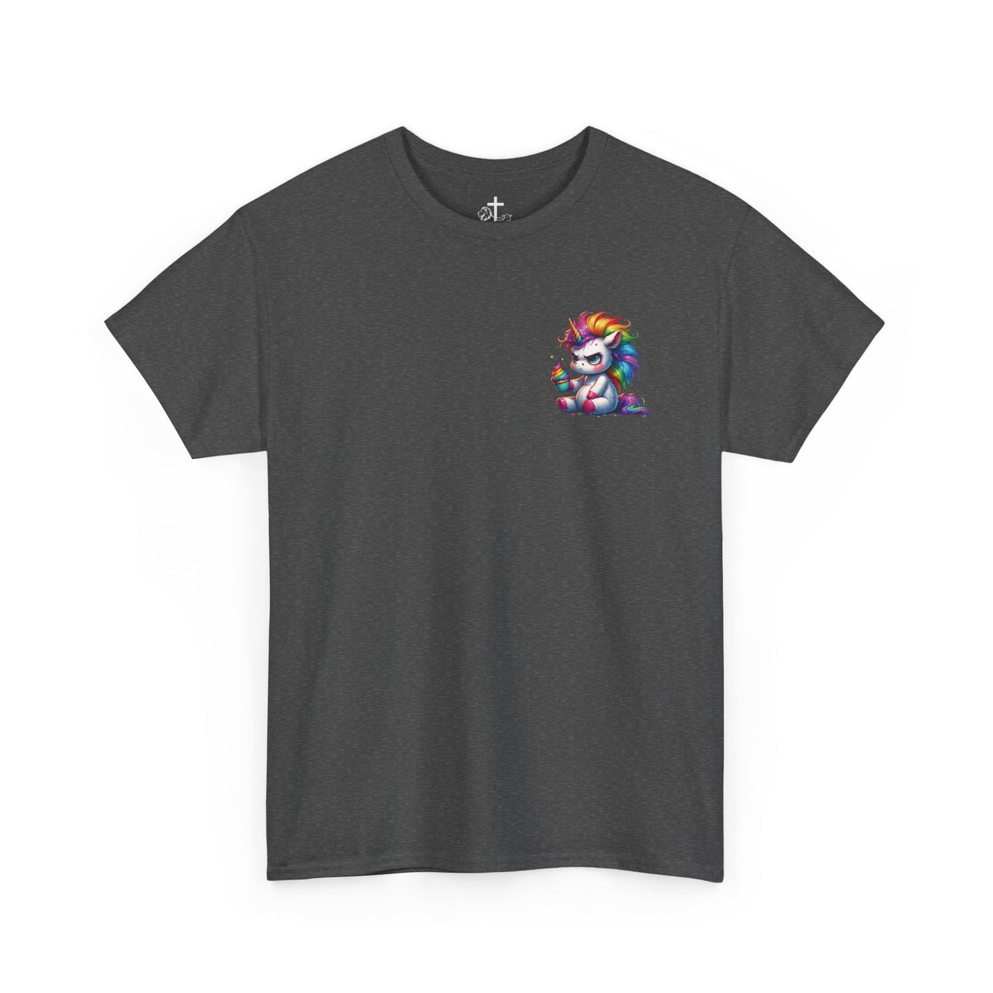 Rainbow Unicorn Heavy Cotton Tee | Fun Gift for Kids, Pride Month Apparel, Cute Animal T-shirt, Birthday Present, Summer Fashion