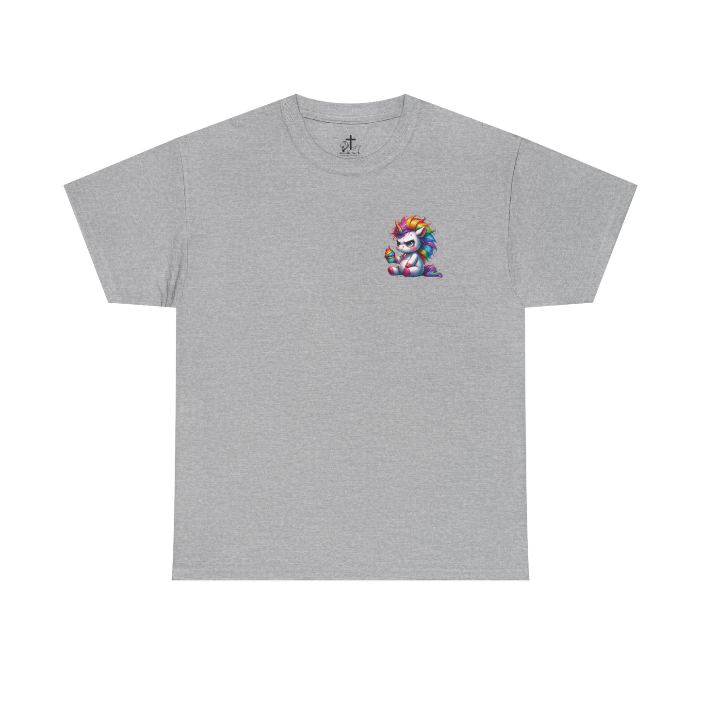 Rainbow Unicorn Heavy Cotton Tee | Fun Gift for Kids, Pride Month Apparel, Cute Animal T-shirt, Birthday Present, Summer Fashion