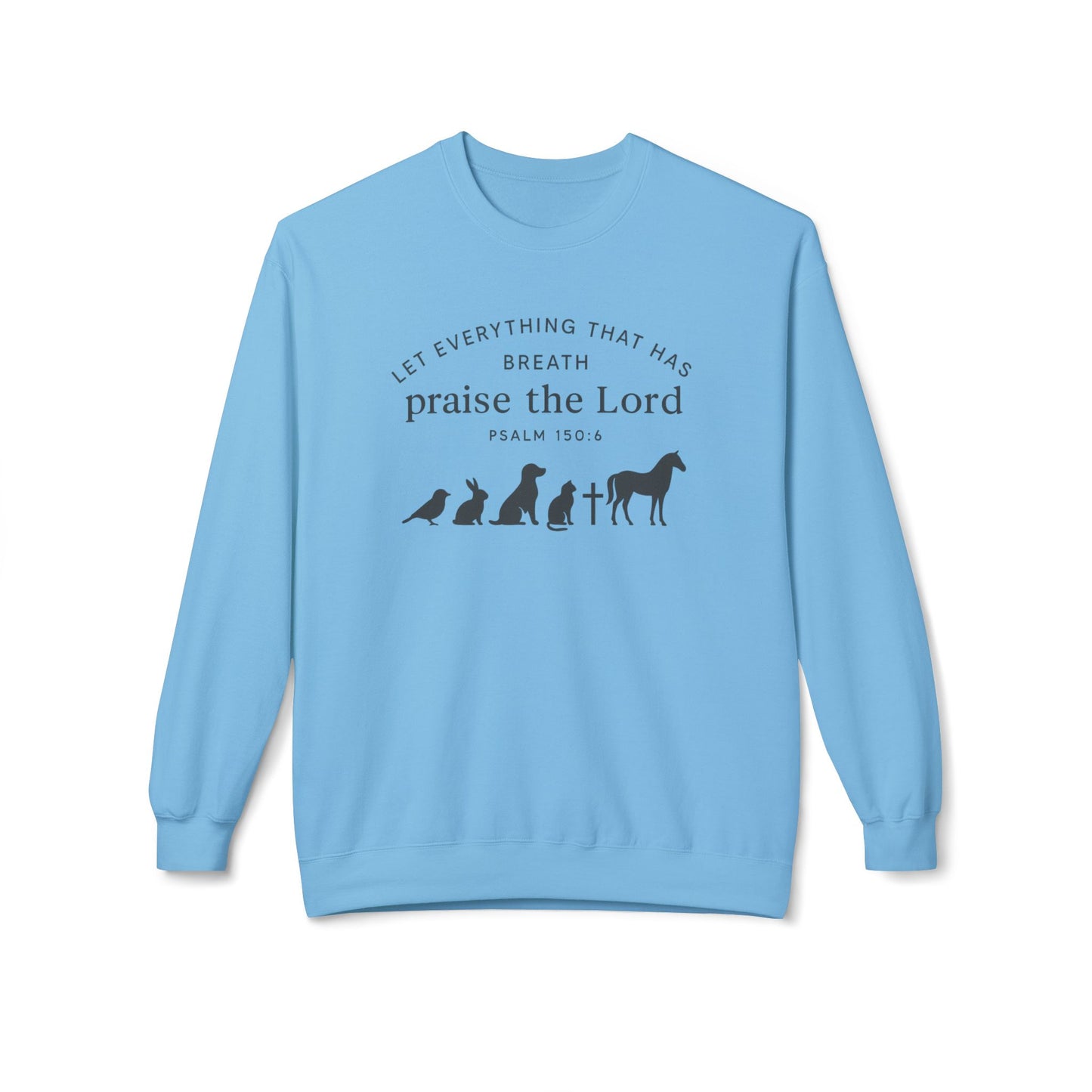 Inspirational Fleece Sweatshirt, Praise the Lord Collection, Cozy Crewneck, Faith-Based Gift, Christian Apparel, Perfect for Worship
