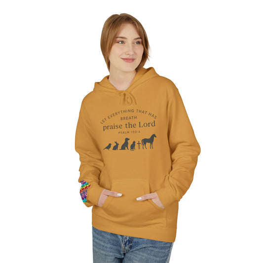 Praise the Lord Animal Silhouette Hoodie, Unisex Fleece Sweatshirt, Christian Gift, Cozy Wear, Spiritual Apparel