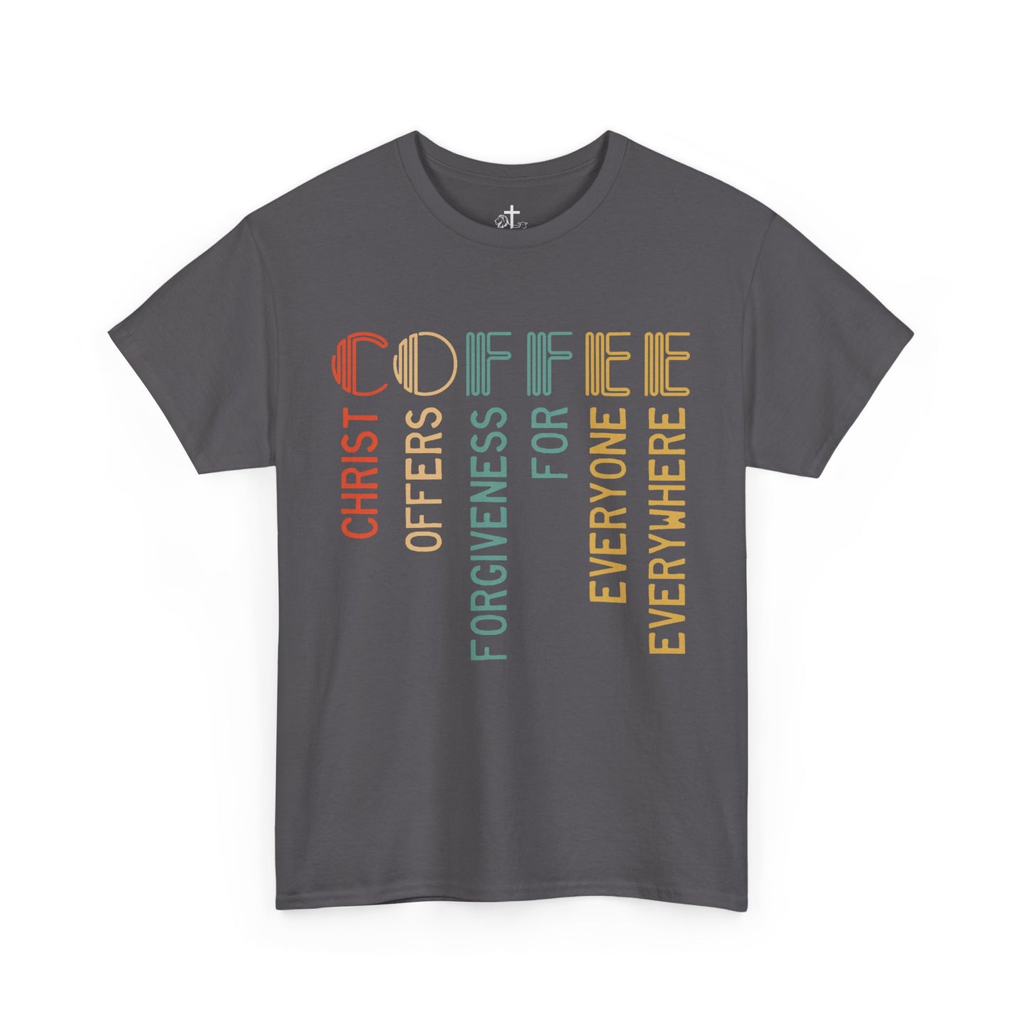Inspirational Coffee Tee - Christ Offers Forgiveness, Unisex Heavy Cotton T-Shirt, Christian Apparel, Gift for Coffee Lovers, [...]