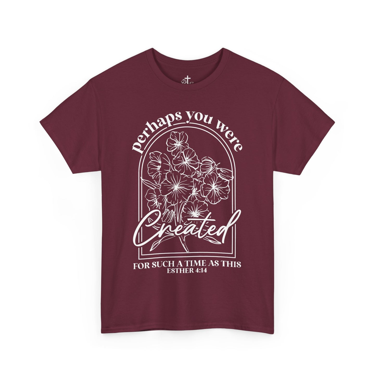Created Floral Quote Unisex Tee, Inspirational Faith Cotton T-Shirt, Comfortable Graphic Shirt, Perfect Gift for Friends, Christian Apparel