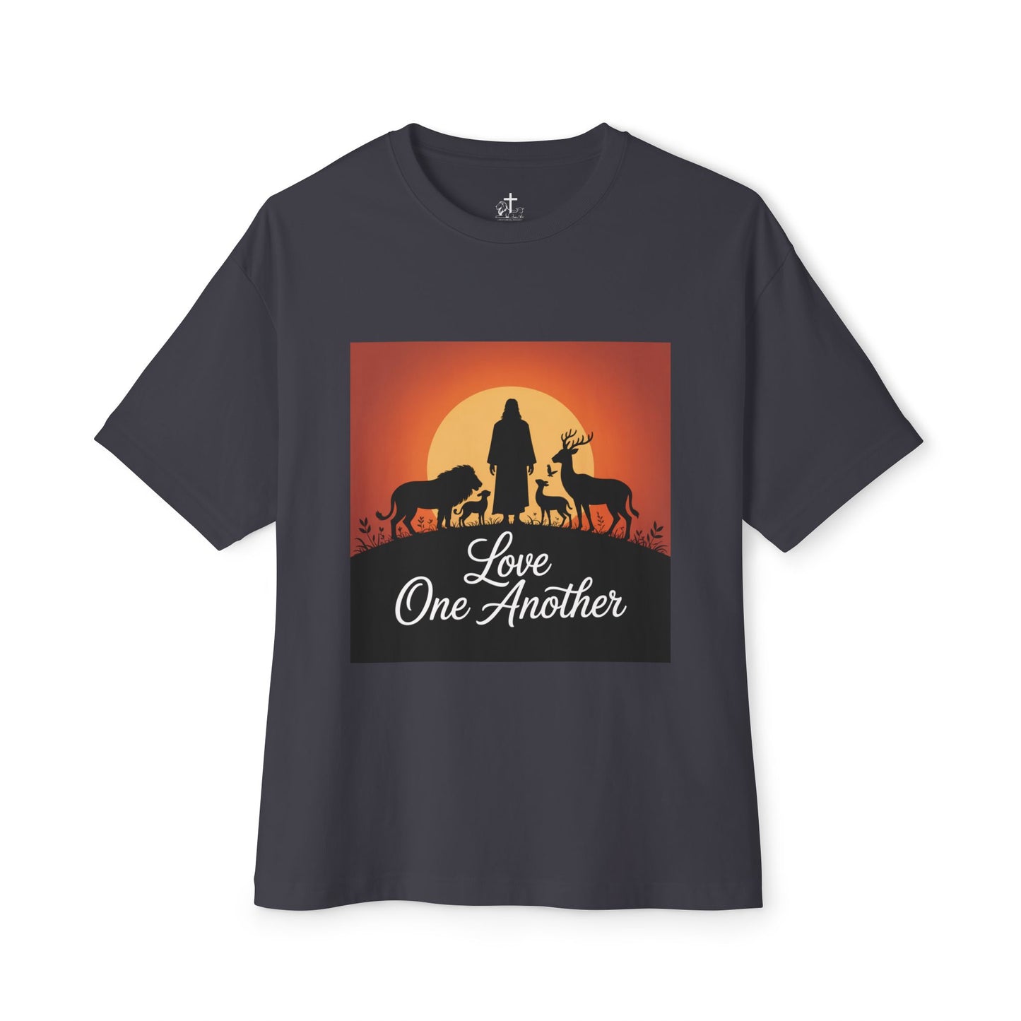 Unisex Oversized Tee with 'Love One Another' Design, Cozy Casual Wear, Gift for friends, Everyday Relaxed Top, Christian Apparel
