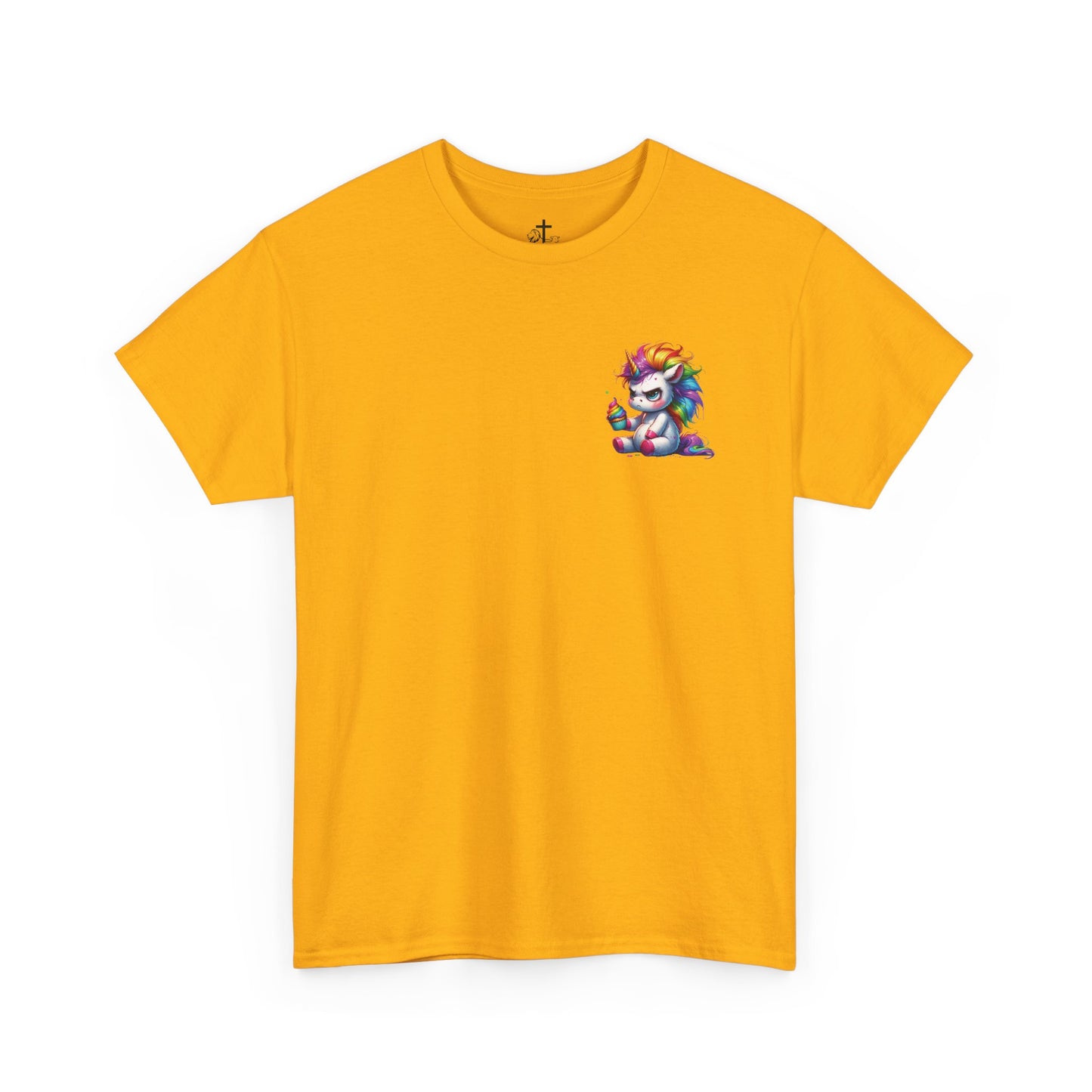 Rainbow Unicorn Heavy Cotton Tee | Fun Gift for Kids, Pride Month Apparel, Cute Animal T-shirt, Birthday Present, Summer Fashion