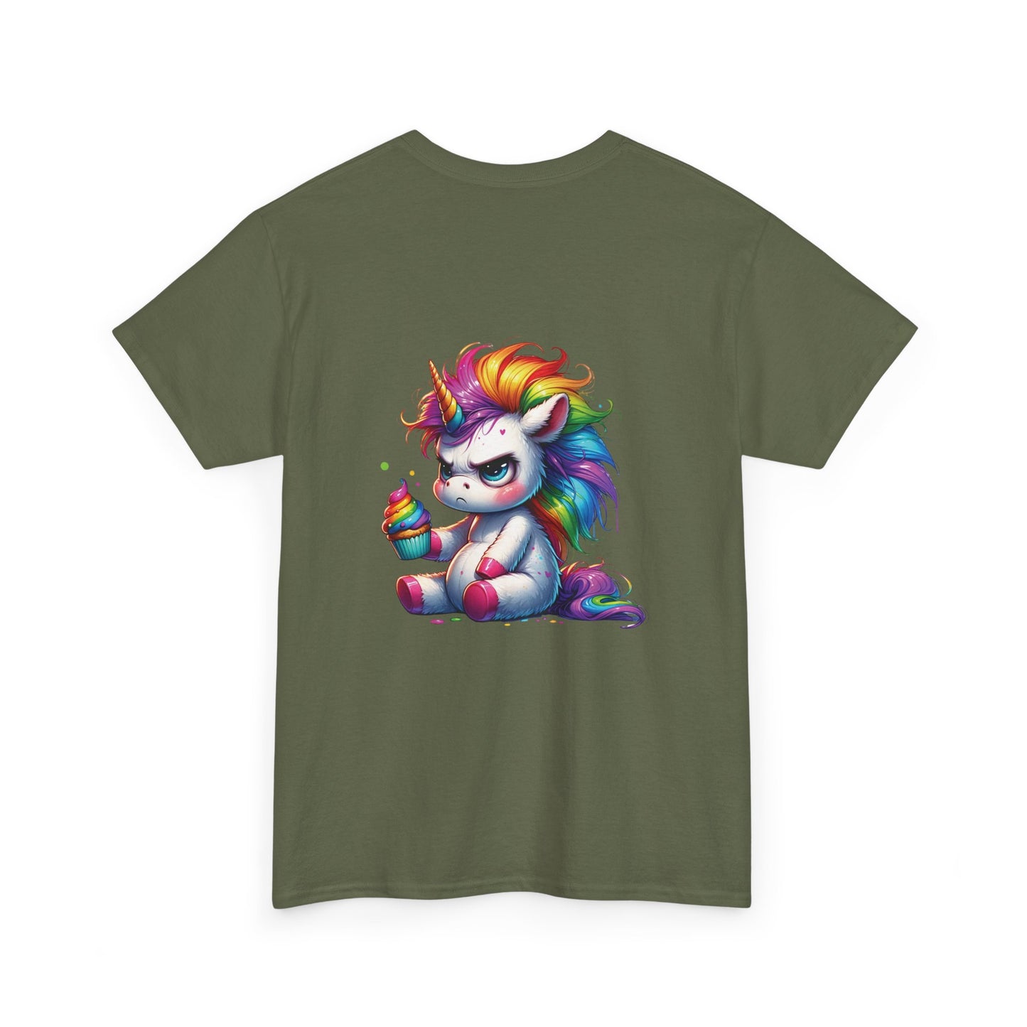 Rainbow Unicorn Heavy Cotton Tee | Fun Gift for Kids, Pride Month Apparel, Cute Animal T-shirt, Birthday Present, Summer Fashion