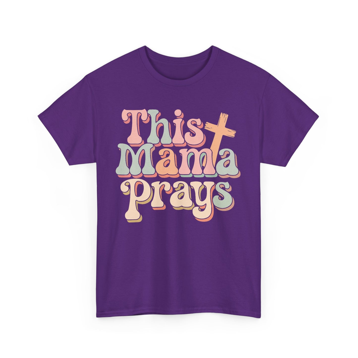 Faith-Inspired Mama Tee, This Mama Prays Shirt, Gift for Moms, Christian Apparel, Casual T-Shirt, Spiritual Wear