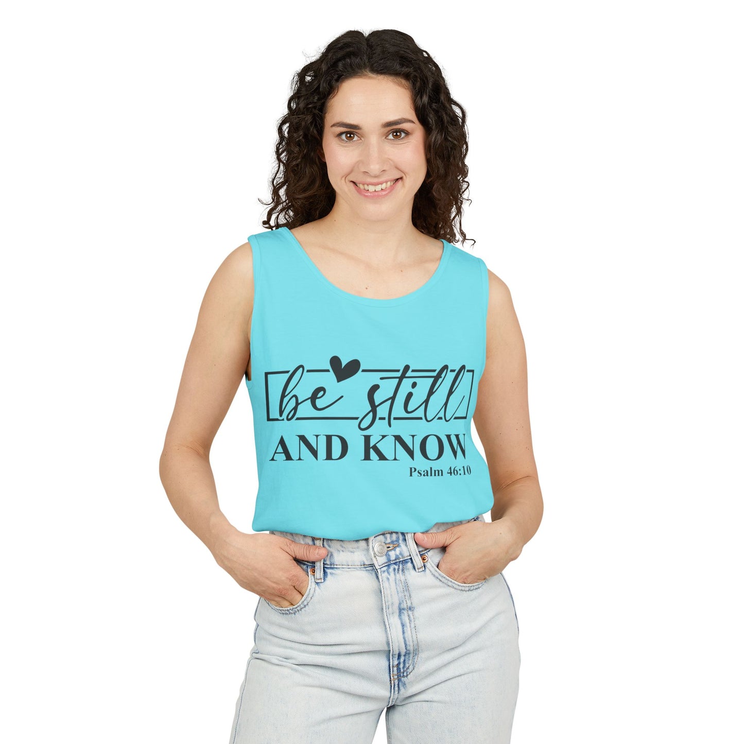 Faith-Inspiring Unisex Tank Top, Summer Apparel, Inspirational Gift, Bible Verse Top, Relaxed Fit, Perfect for Church Events