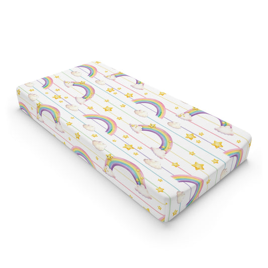 Whimsical Rainbow Baby Changing Pad Cover - Soft Cotton, Nursery Decor, Baby Shower Gift, Kids Room Essentials, Unicorn Theme