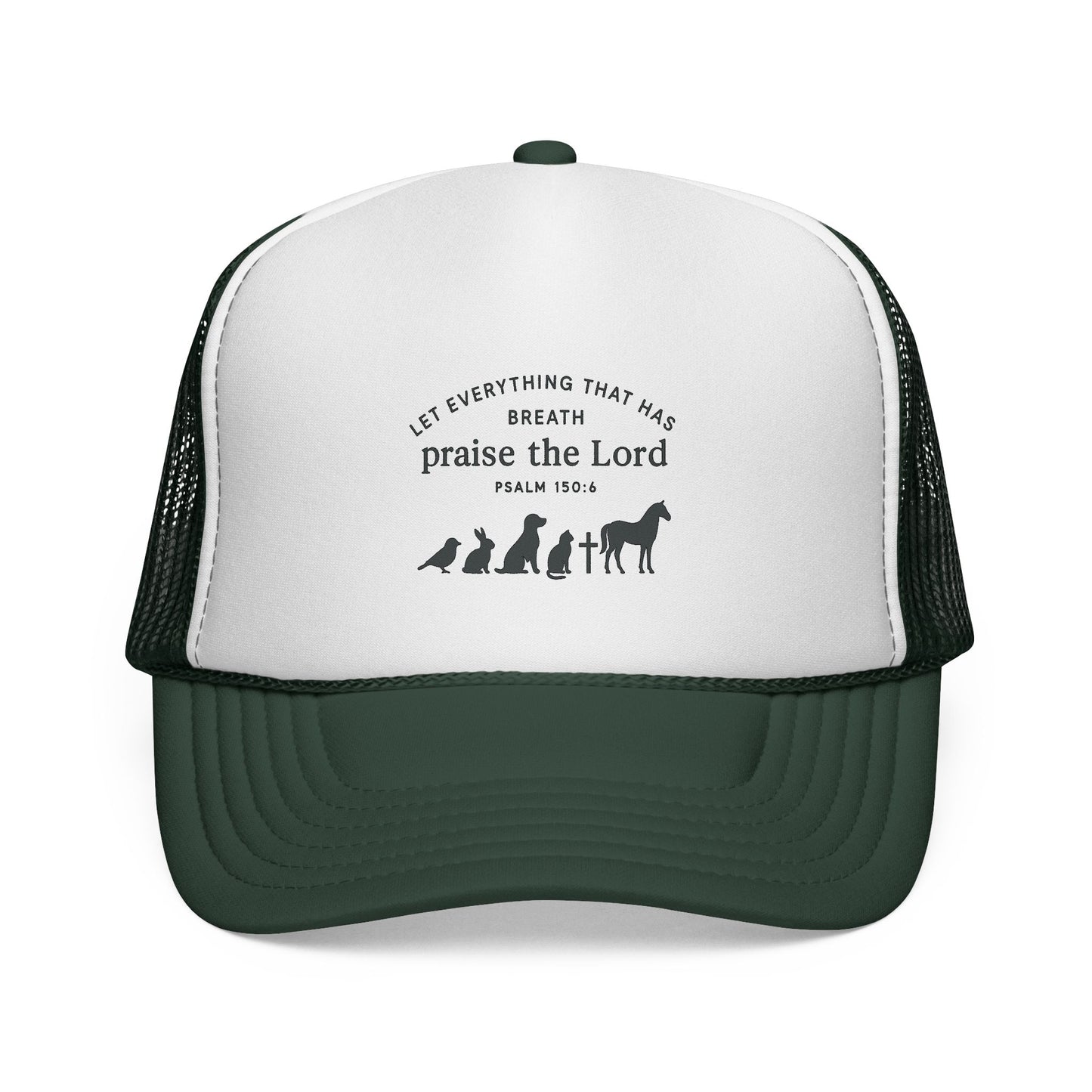 Christian Trucker Cap, Faith-Based Hat, Inspirational Headwear, Gift for Believers, Psalm 150:6 Cap, Outdoor Cap