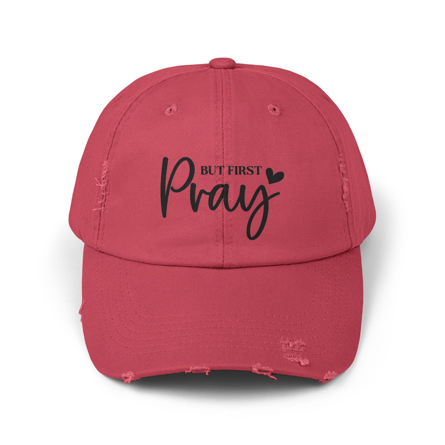Unisex Distressed Cap with Inspirational 'But First Pray' Design, Thoughtful Gift for Faith Lovers, Casual Accessories for Daily Wear, [...]