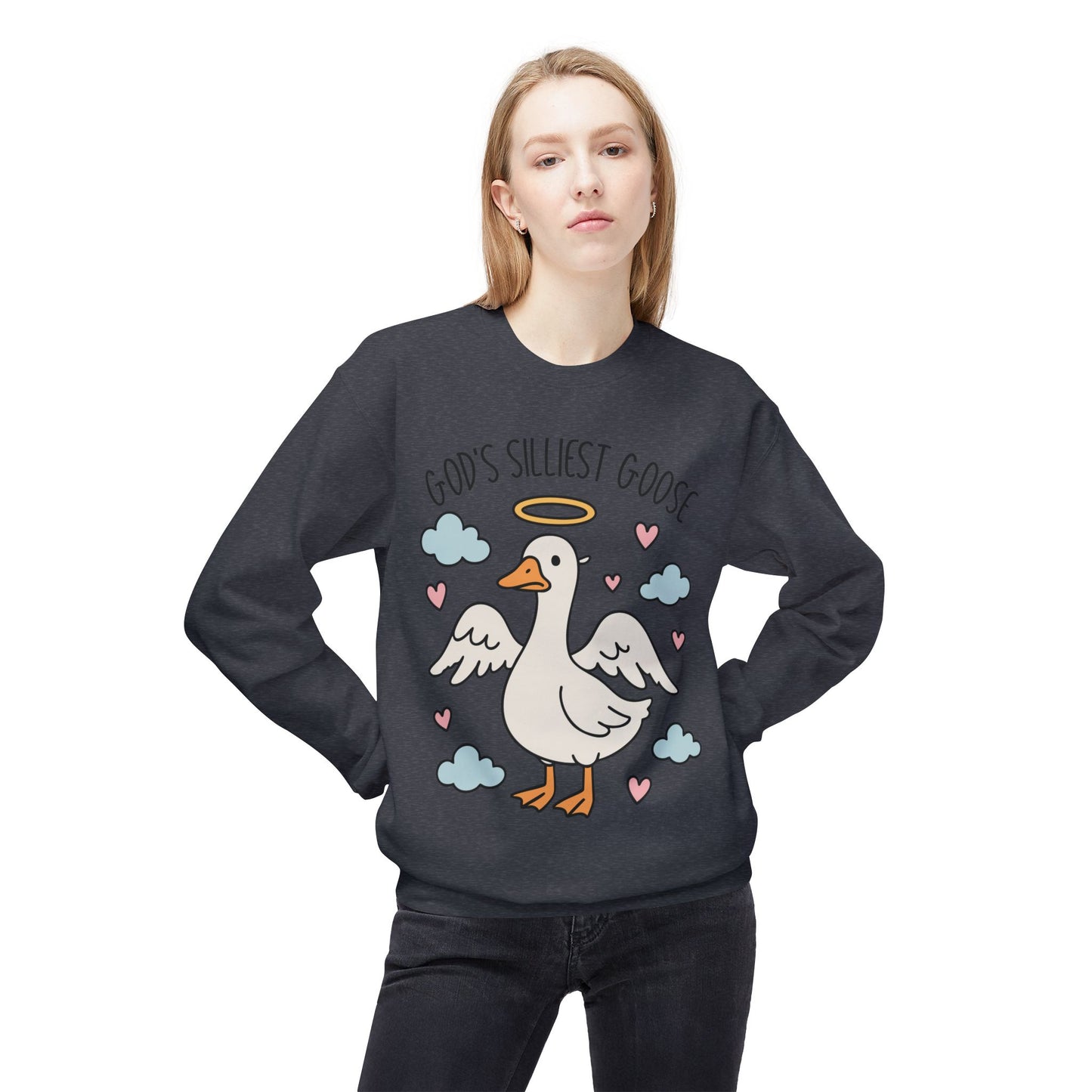 God's Silliest Goose Crewneck Sweatshirt, Funny Sweatshirt, Unisex Pullover, Gift for Animal Lovers, Quirky Casualwear