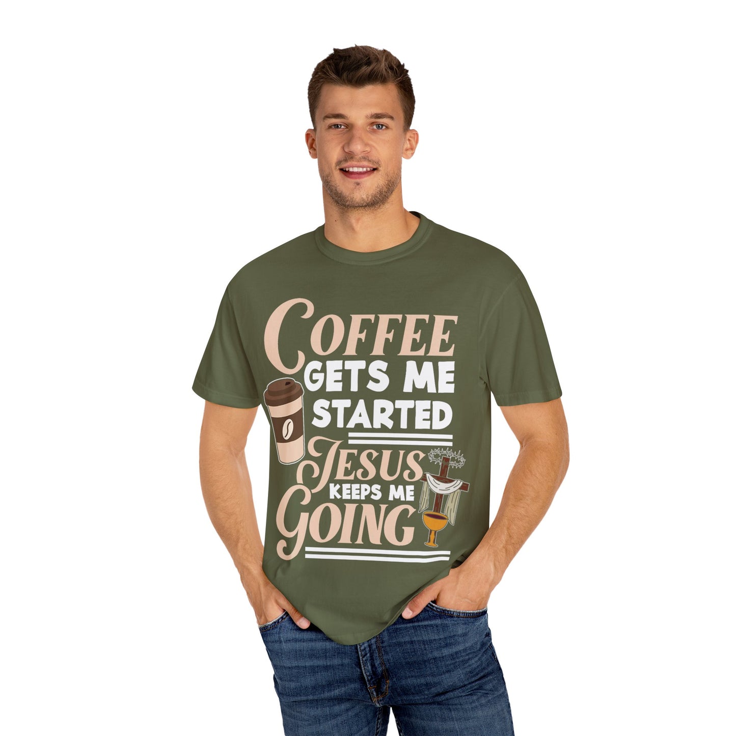 Coffee Jesus Unisex T-Shirt, Casual Graphic Tee, Christian Shirt Gift, Relaxed Fit Top, Gift for Coffee Lovers