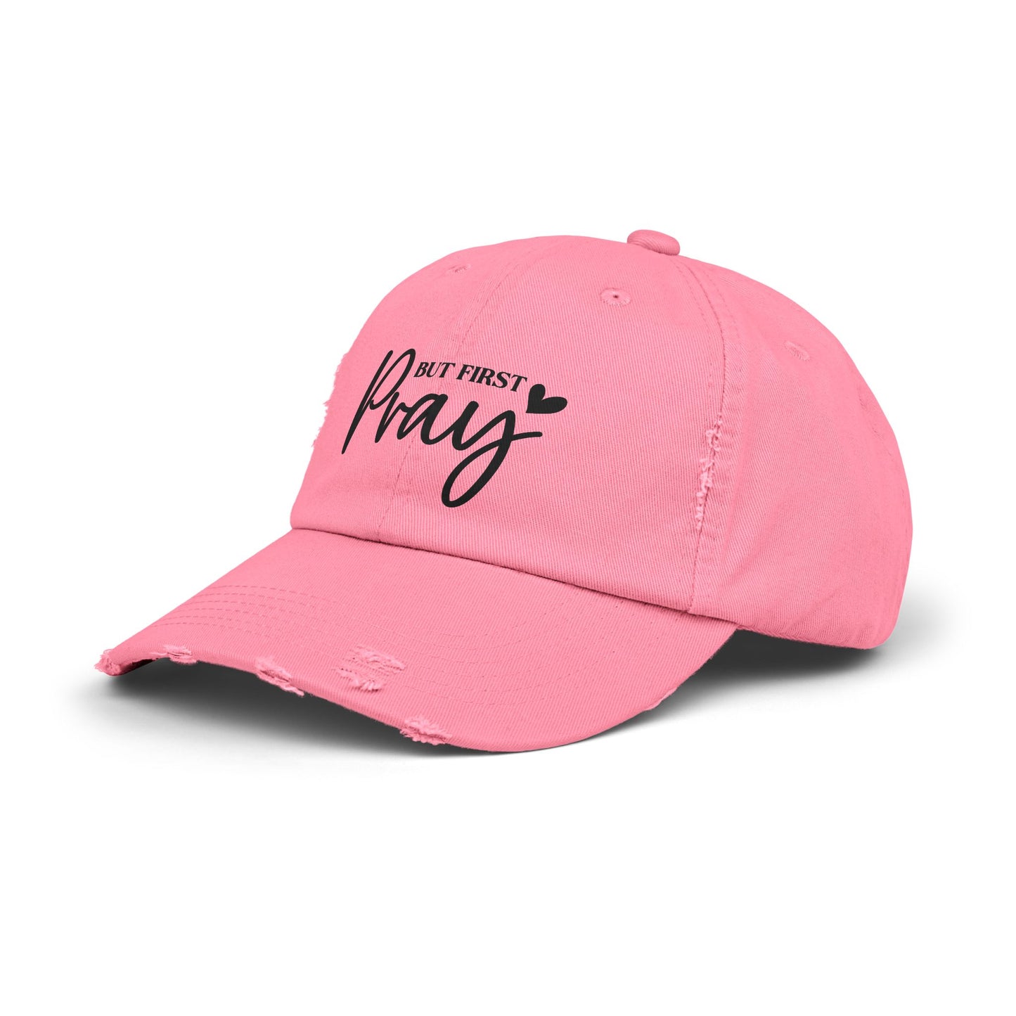 Unisex Distressed Cap with Inspirational 'But First Pray' Design, Thoughtful Gift for Faith Lovers, Casual Accessories for Daily Wear, [...]